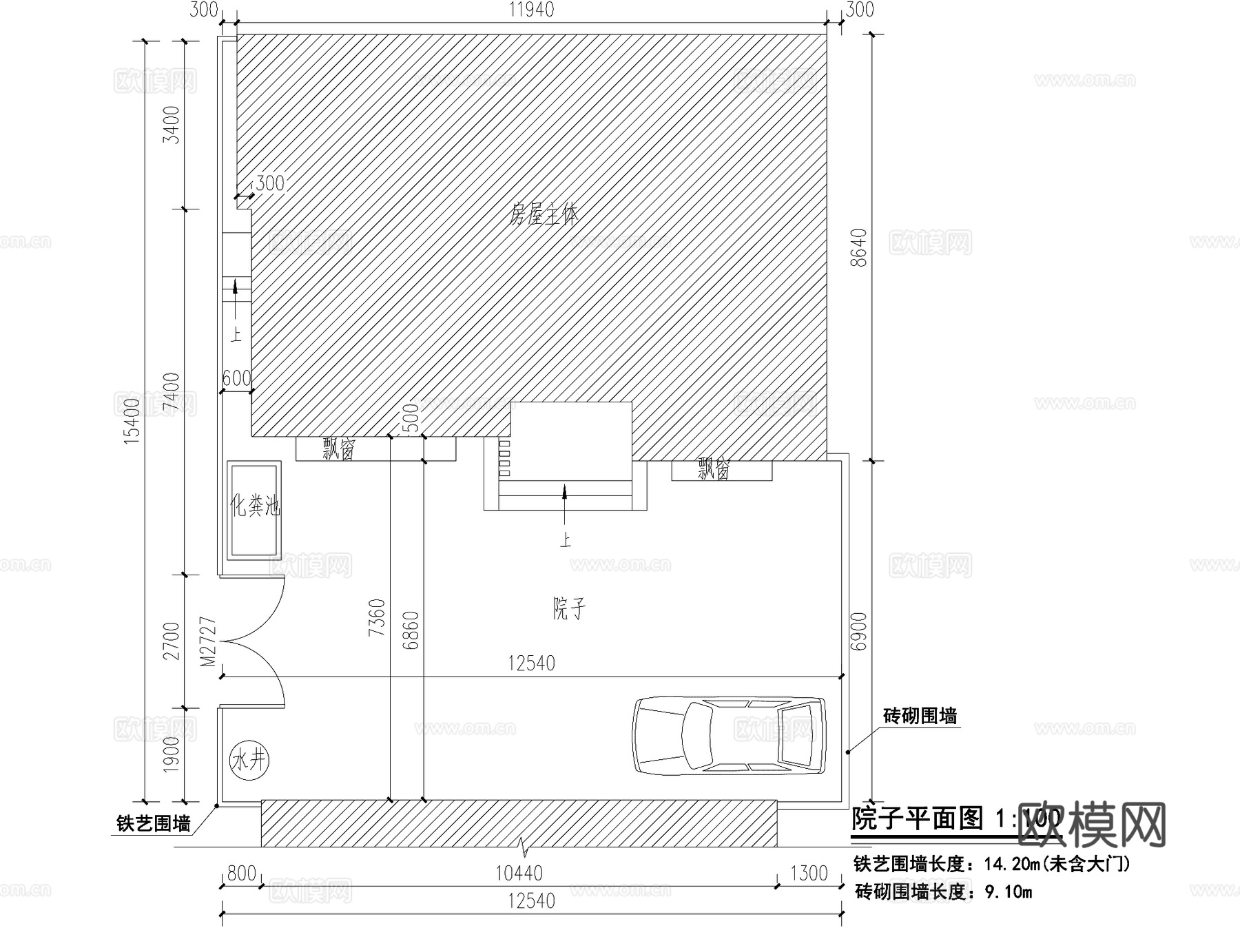 现代二层独栋小别墅农村乡村自建房建筑CAD施工图cad施工图