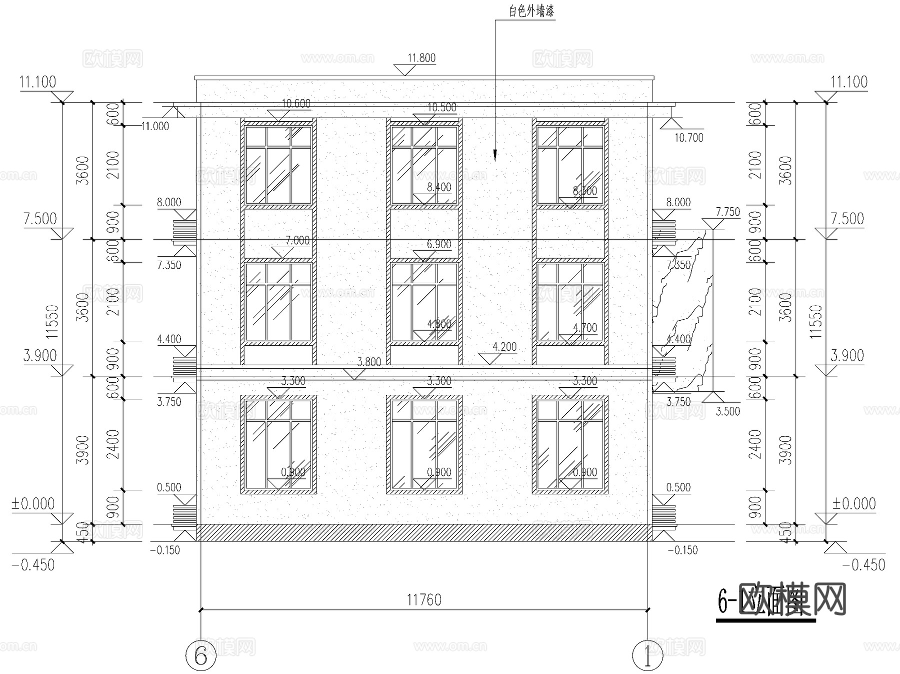 现代三层独栋别墅乡村农村自建房住宅建筑CAD施工图cad施工图