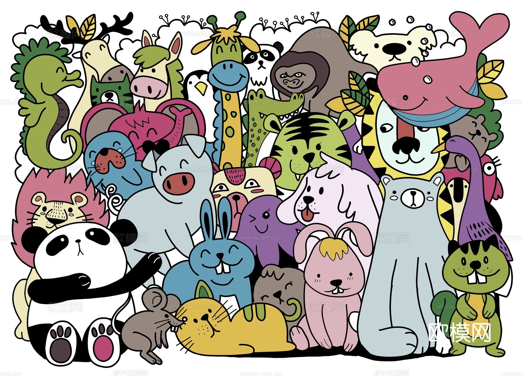 创意可爱卡通涂鸦插画195下载