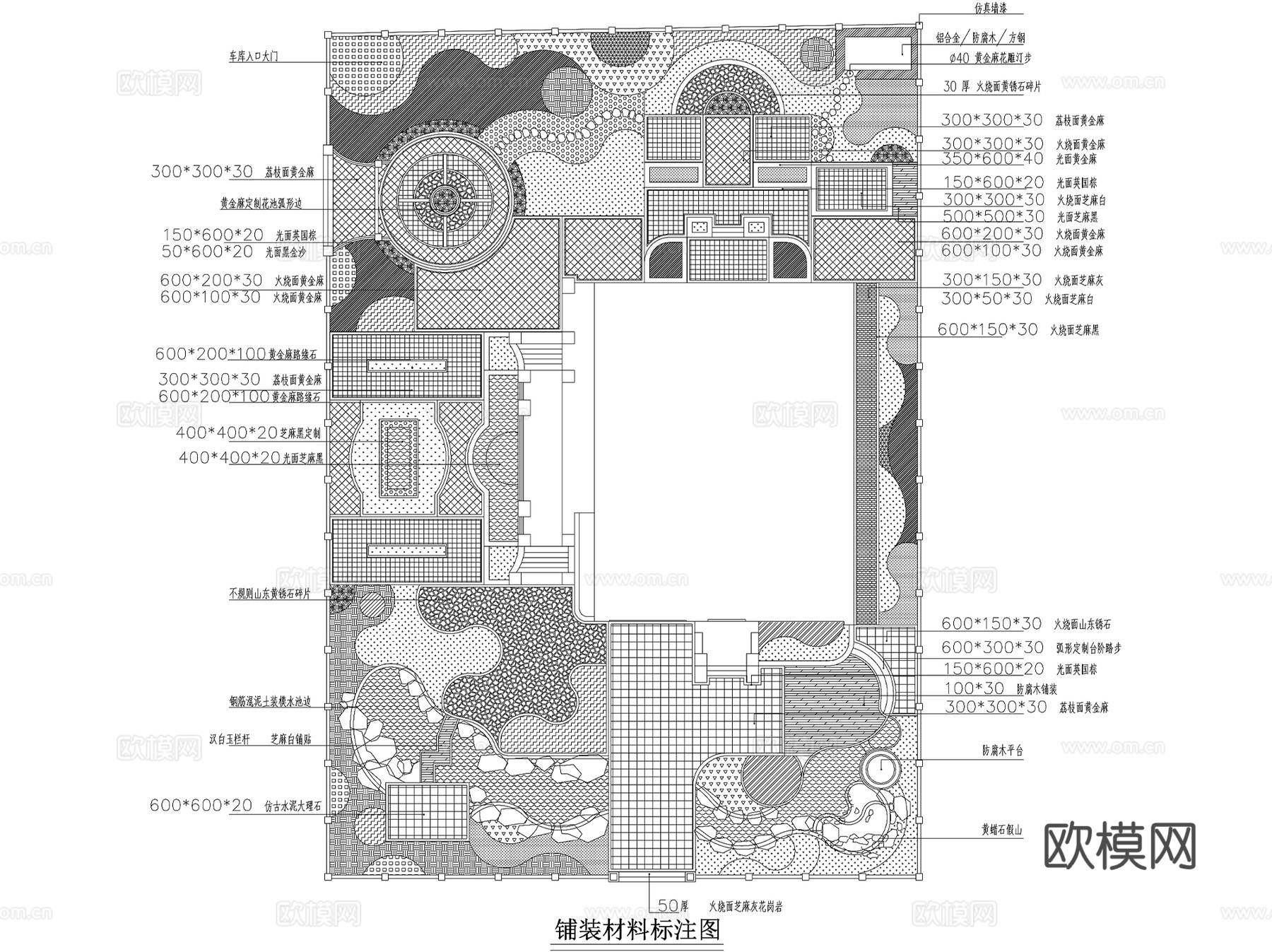 别墅花园私家庭院景观平面图集CAD施工图cad施工图