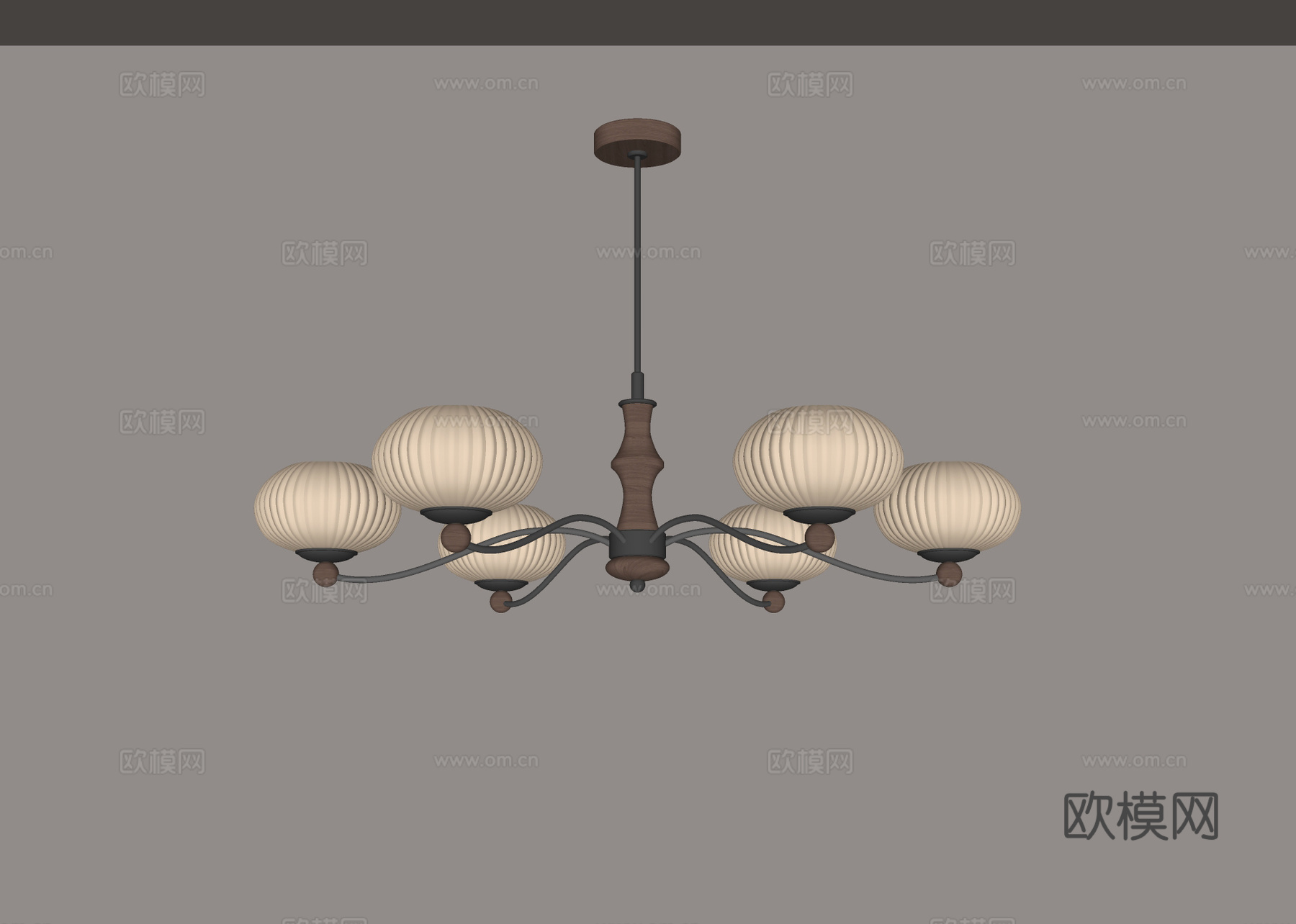 中古风吊灯su模型