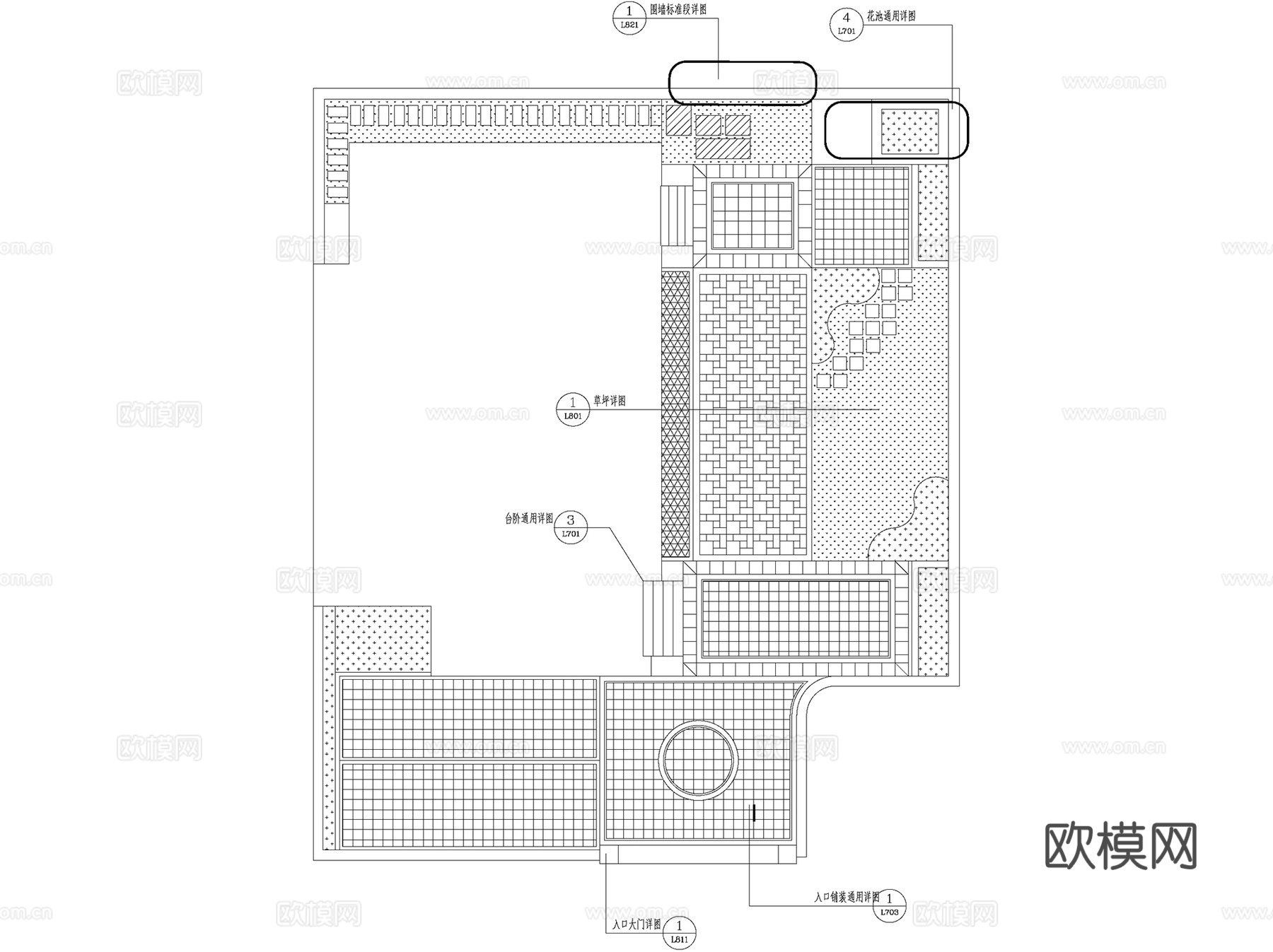 别墅花园私家庭院景观CAD施工图cad施工图