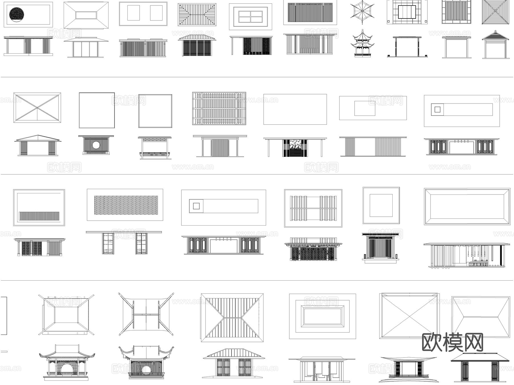 2026年最新庭院凉亭观景亭休憩亭CAD图库cad施工图cad施工图