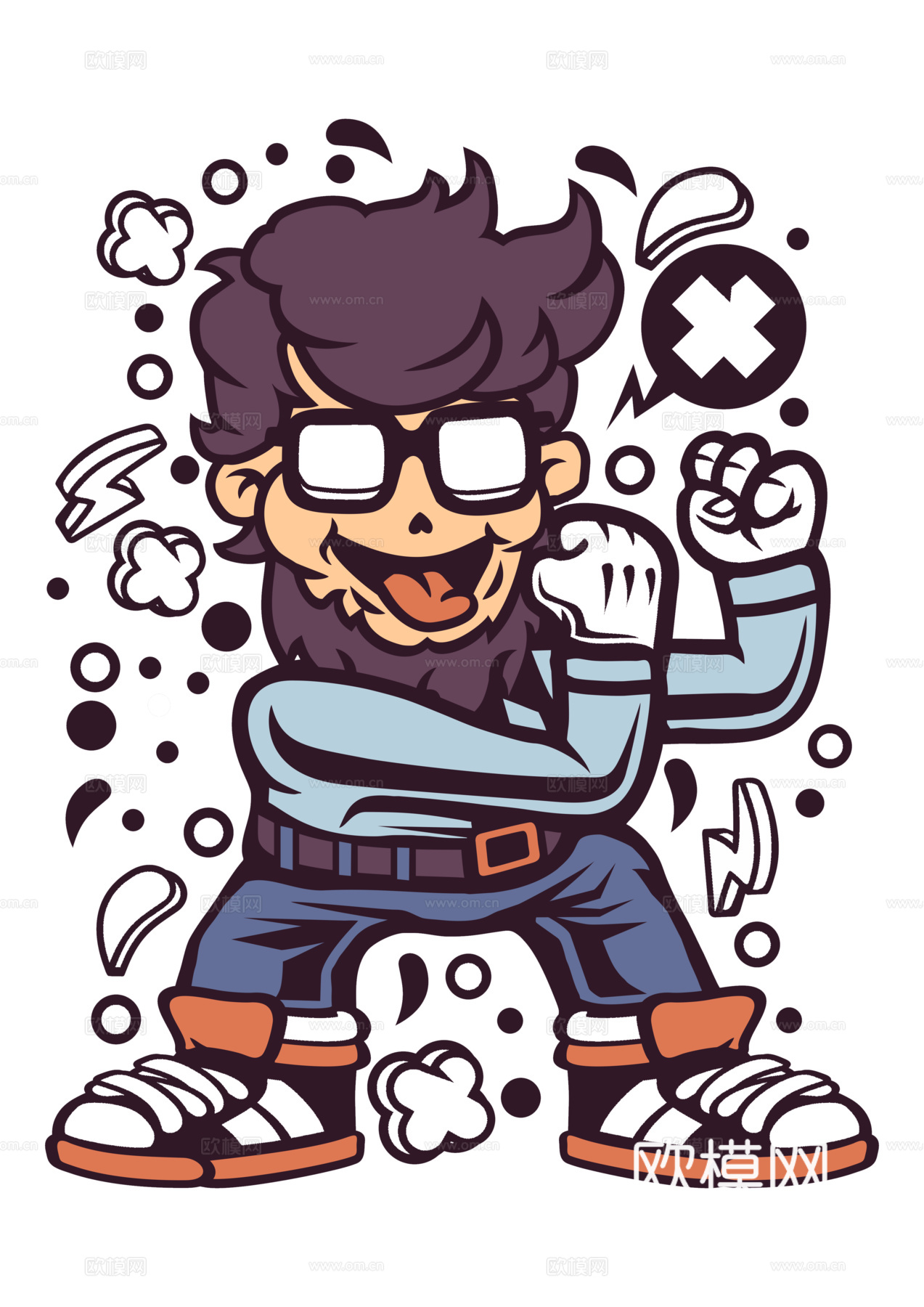 创意卡通潮流涂鸦插画印花84下载