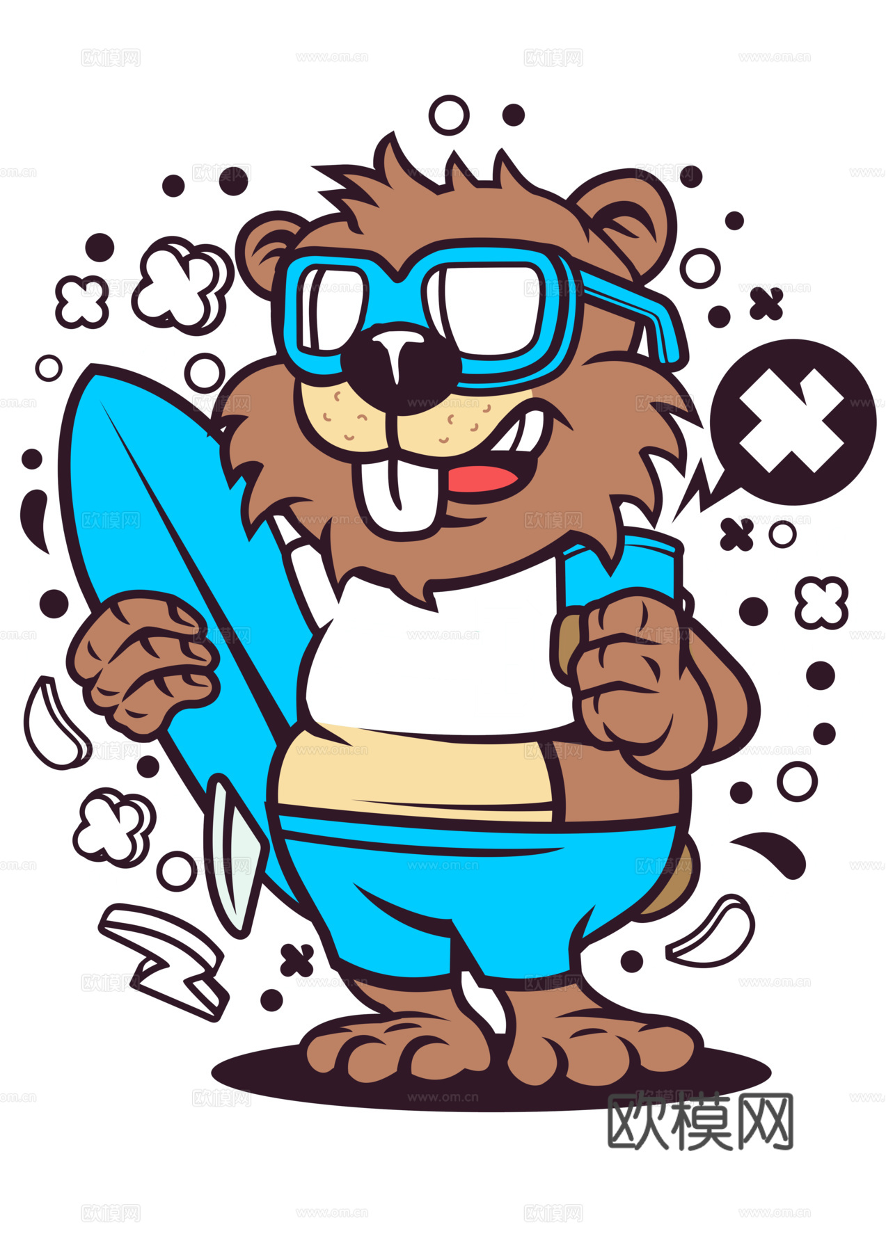 创意卡通潮流涂鸦插画印花23