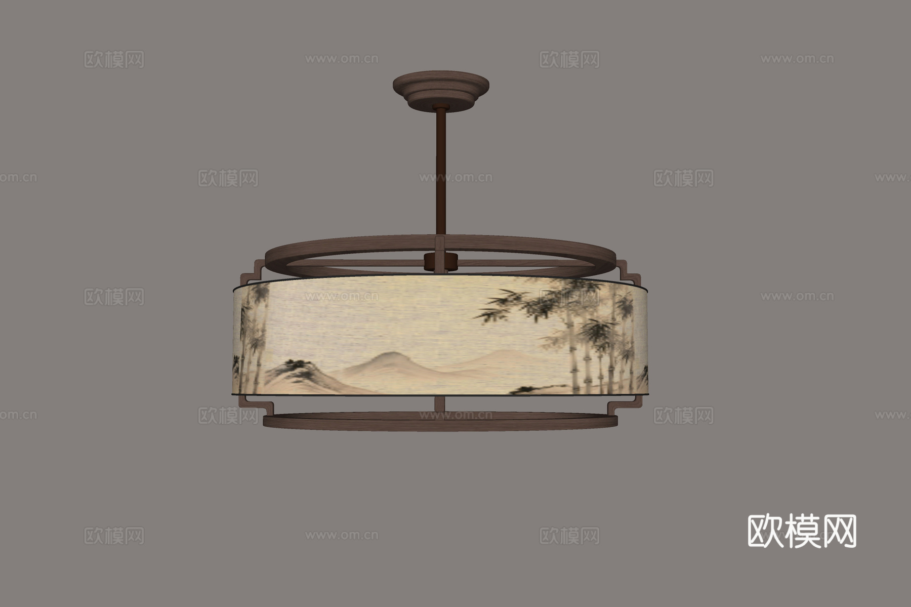 新中式吊灯su模型