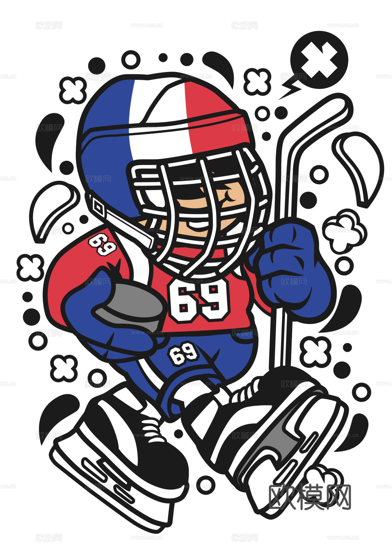 创意卡通潮流涂鸦插画印花72下载