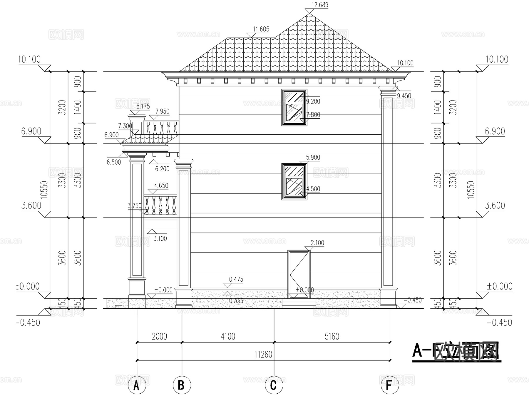 欧式简约三层独栋别墅农村乡村自建房住宅建筑CAD施工图cad施工图