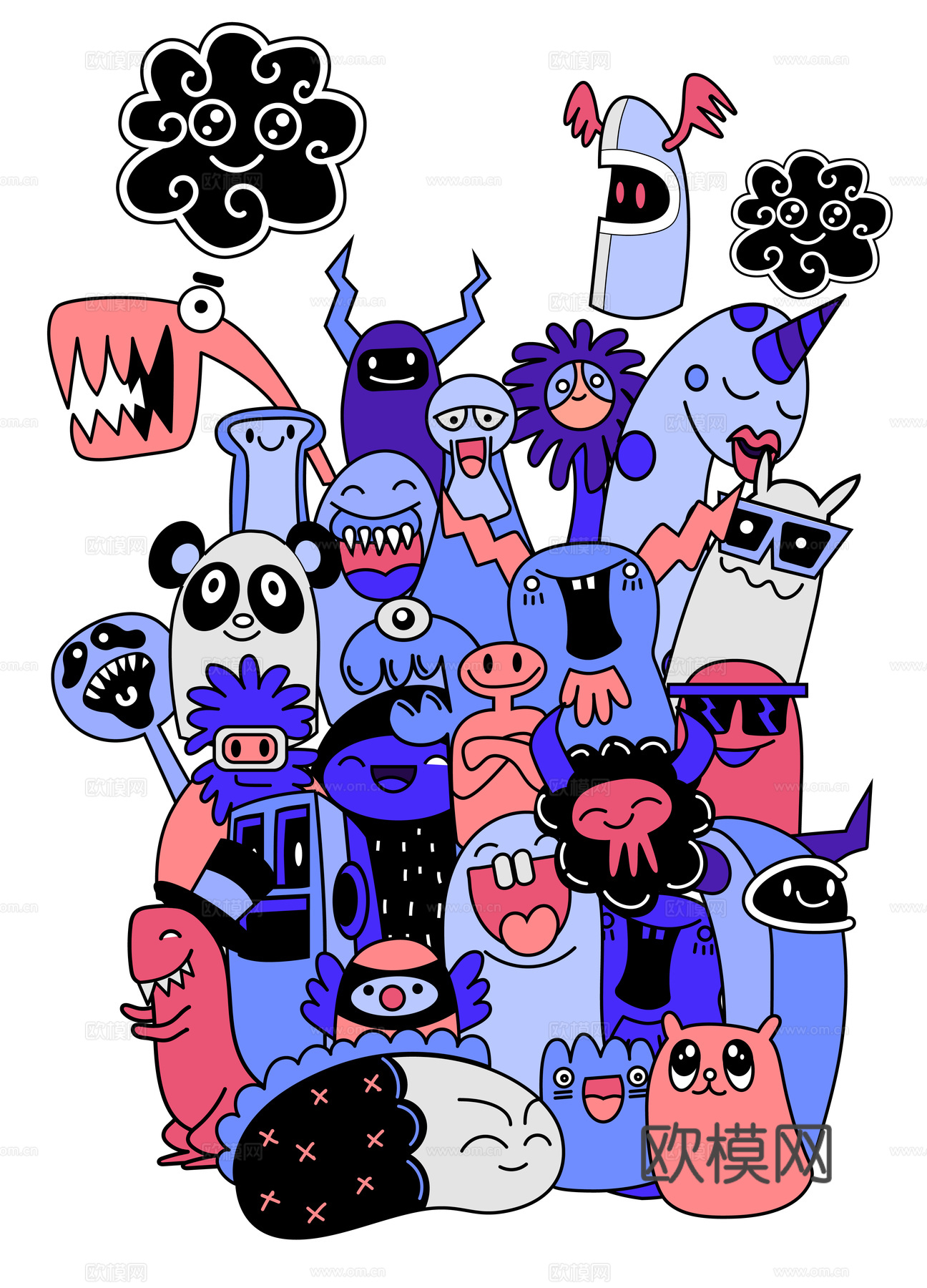 创意可爱卡通涂鸦插画122