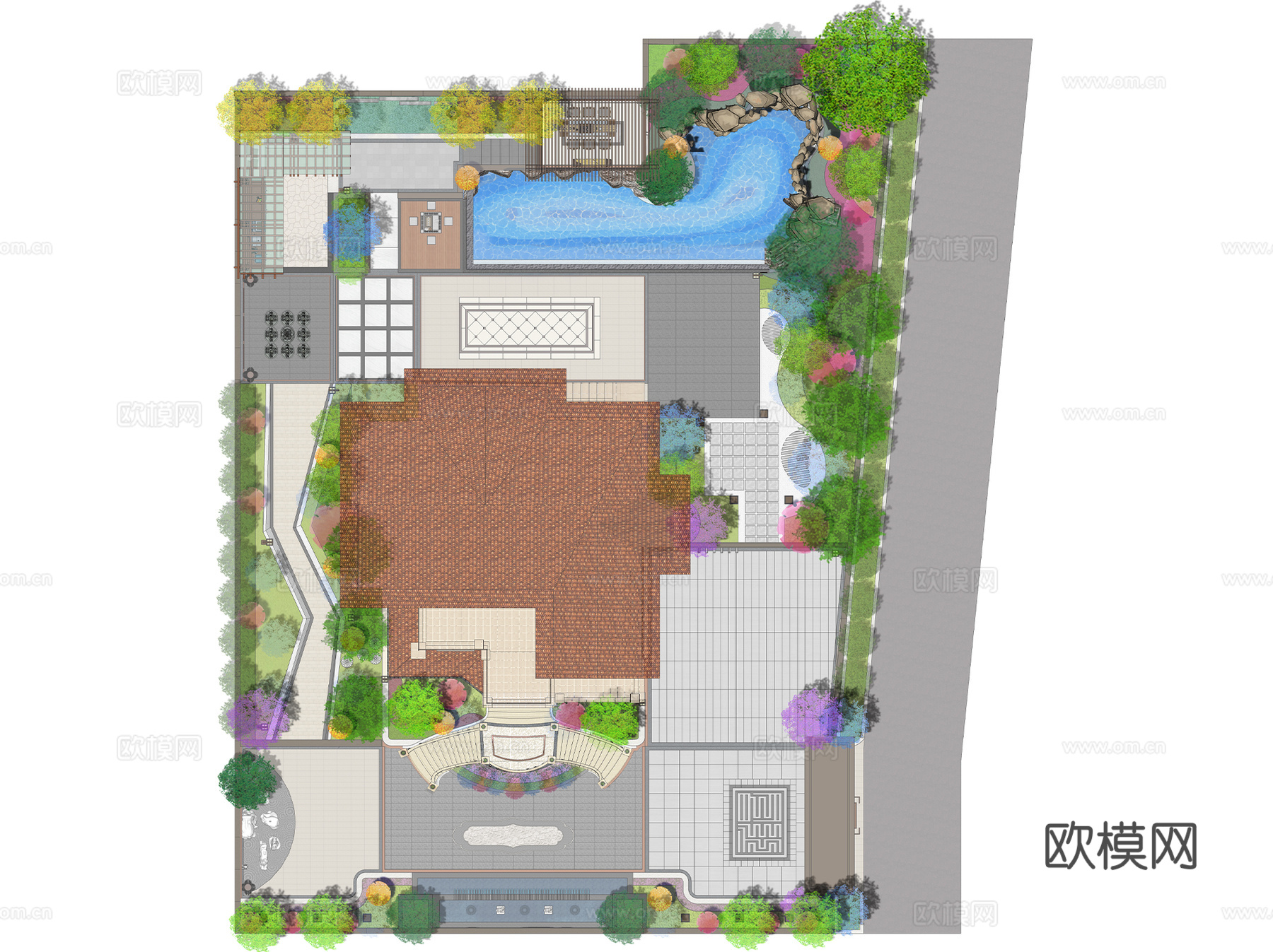 自建房豪宅别墅花园私家庭院景观CAD施工图cad施工图