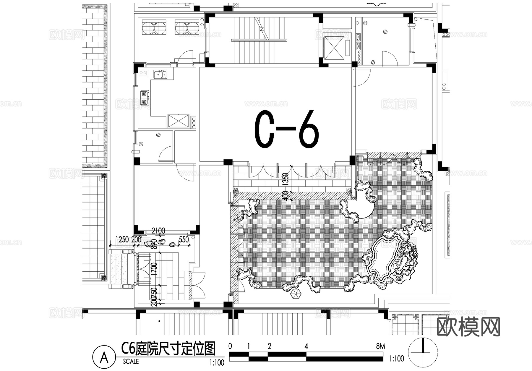 新中式别墅庭院景观平面图CAD施工图cad施工图