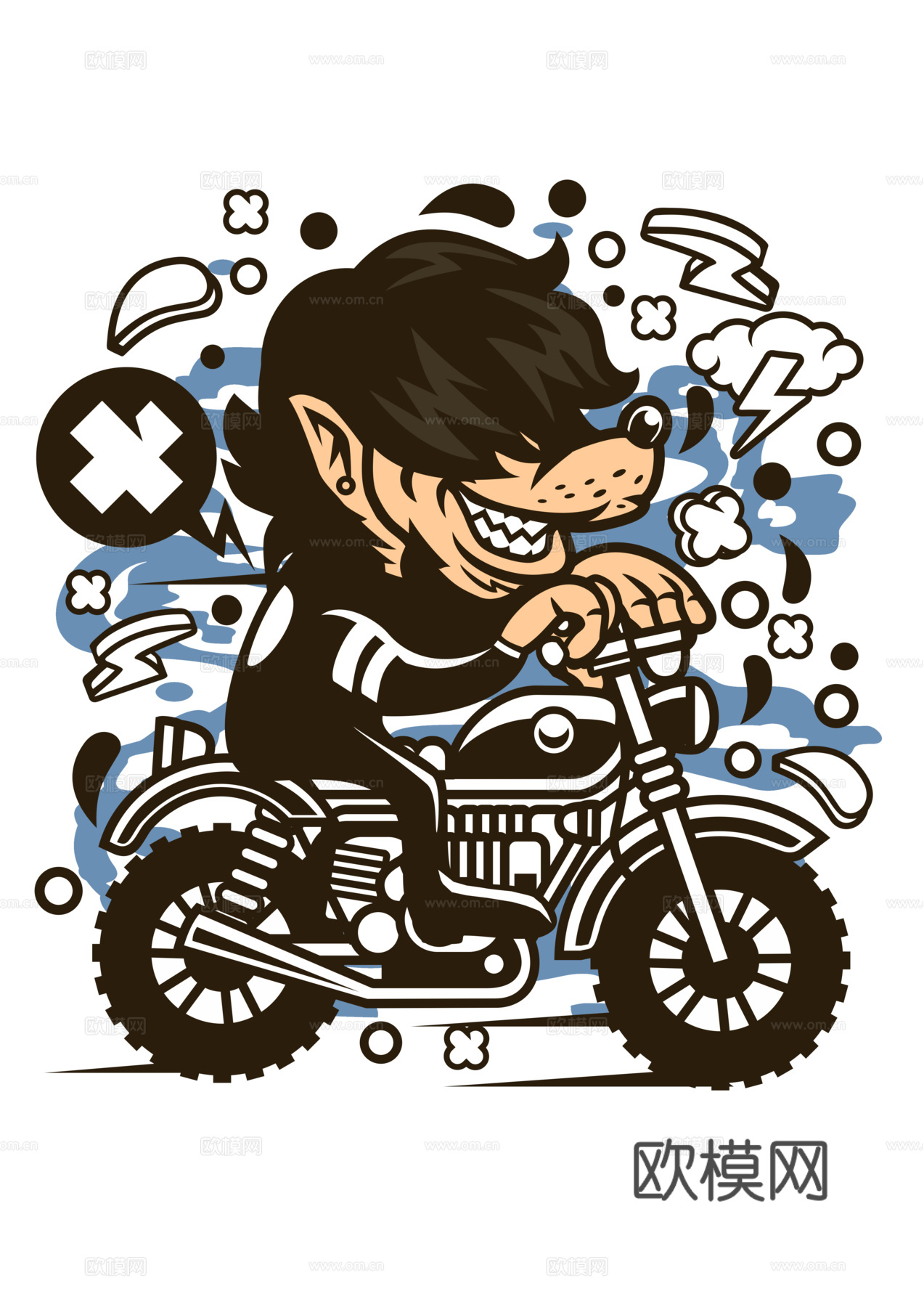 创意卡通潮流涂鸦插画印花221