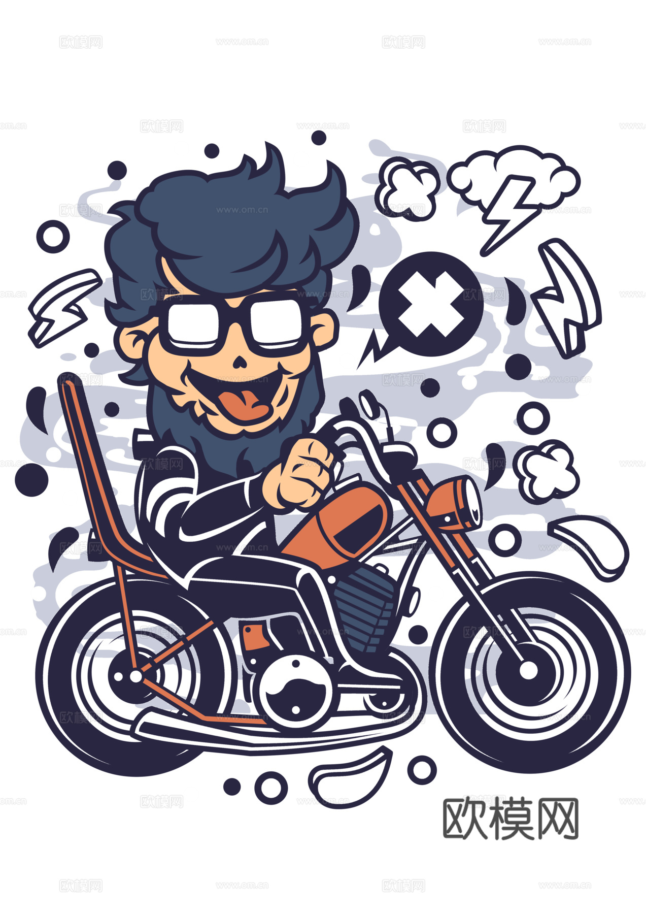 创意卡通潮流涂鸦插画印花41