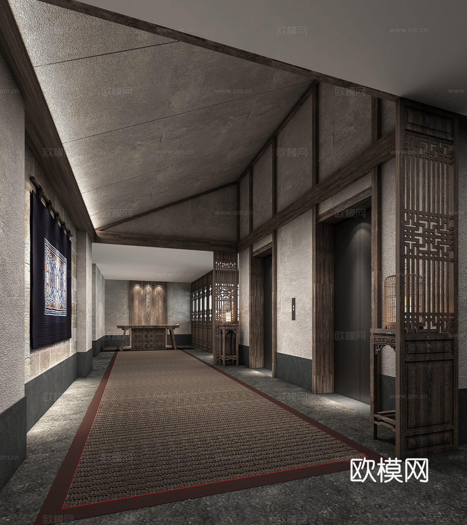 新中式万达锦华温泉度假酒店施工图cad施工图