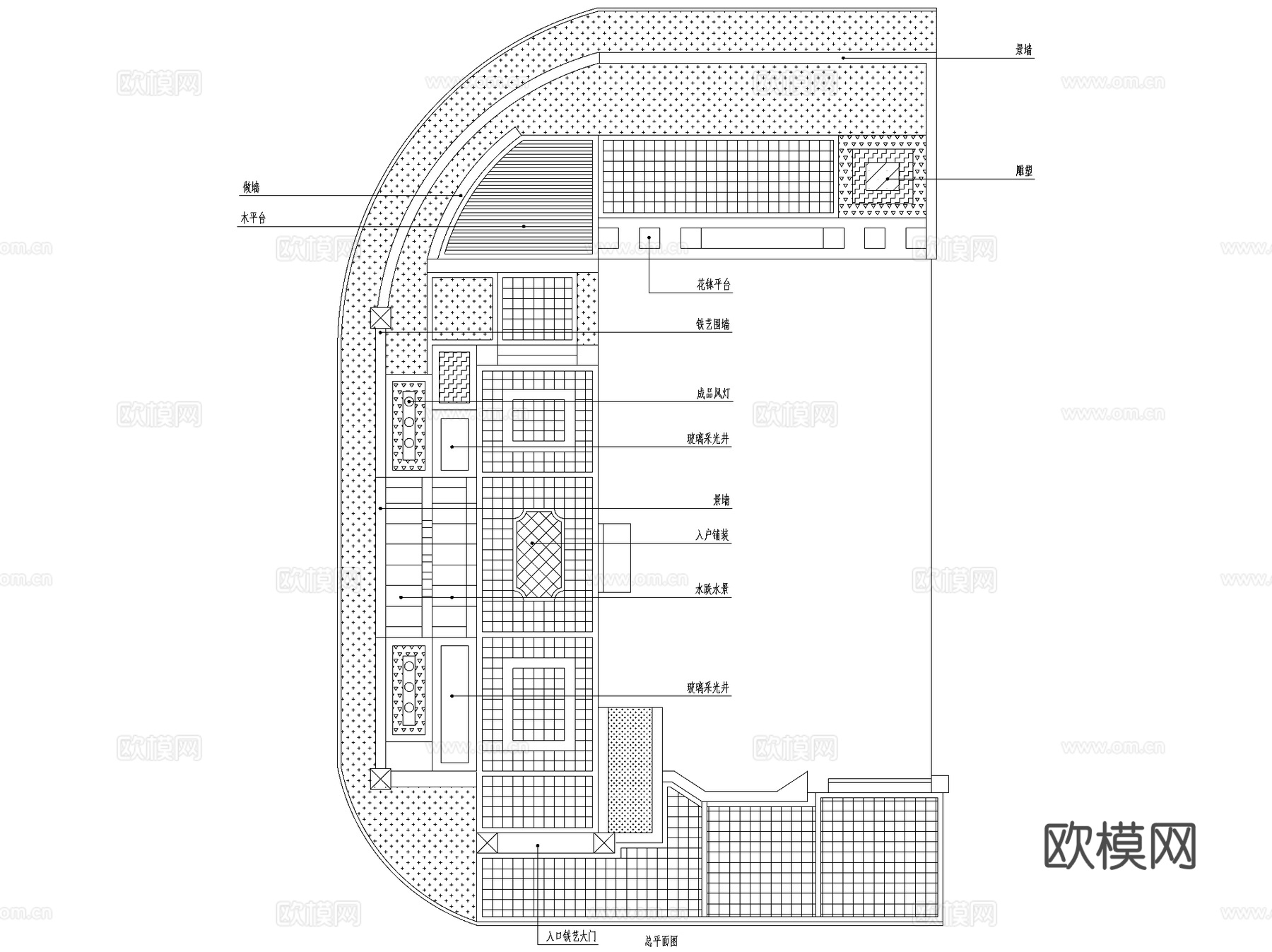 别墅豪宅花园私家庭院景观CAD施工图cad施工图