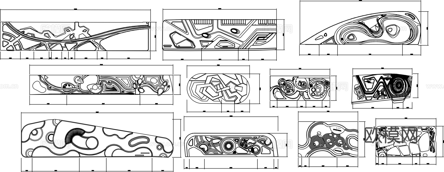 线性公园 口袋公园 街角公园 广场 小游园 儿童活动区cad施工图