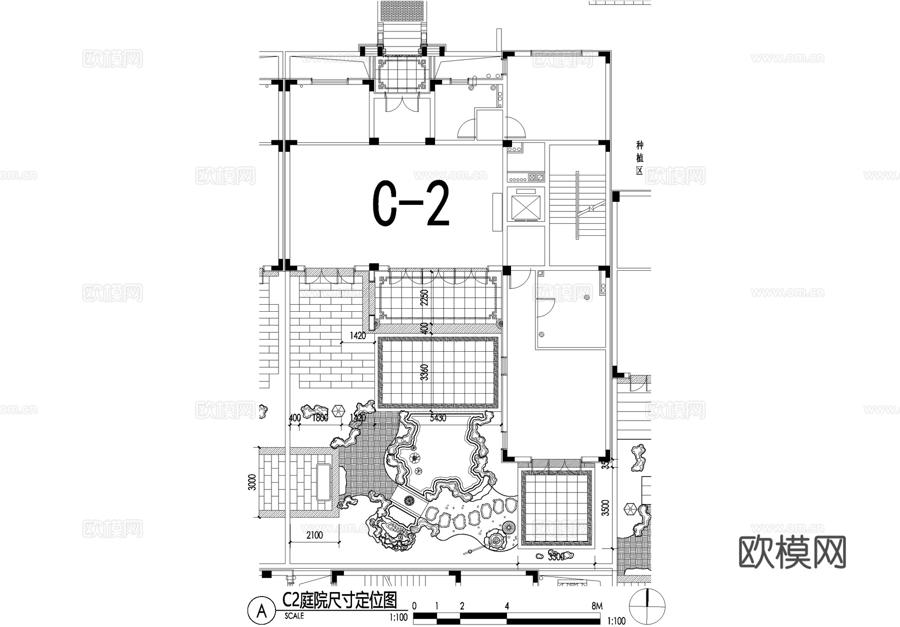 新中式别墅庭院景观平面图CAD施工图cad施工图