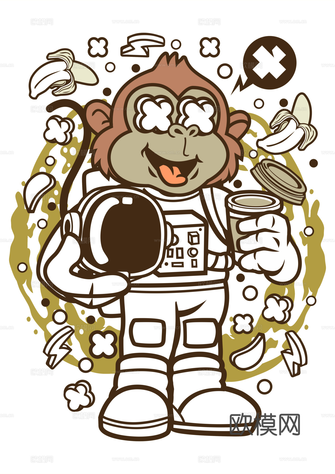 创意卡通潮流涂鸦插画印花110