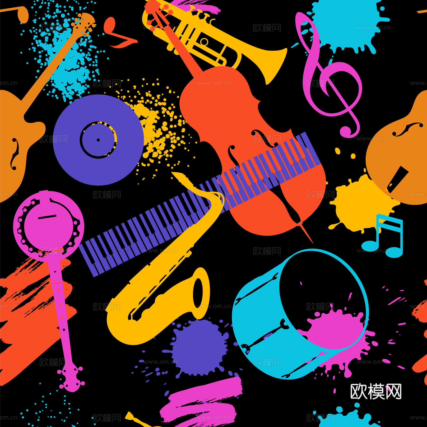 创意动感涂鸦插画124