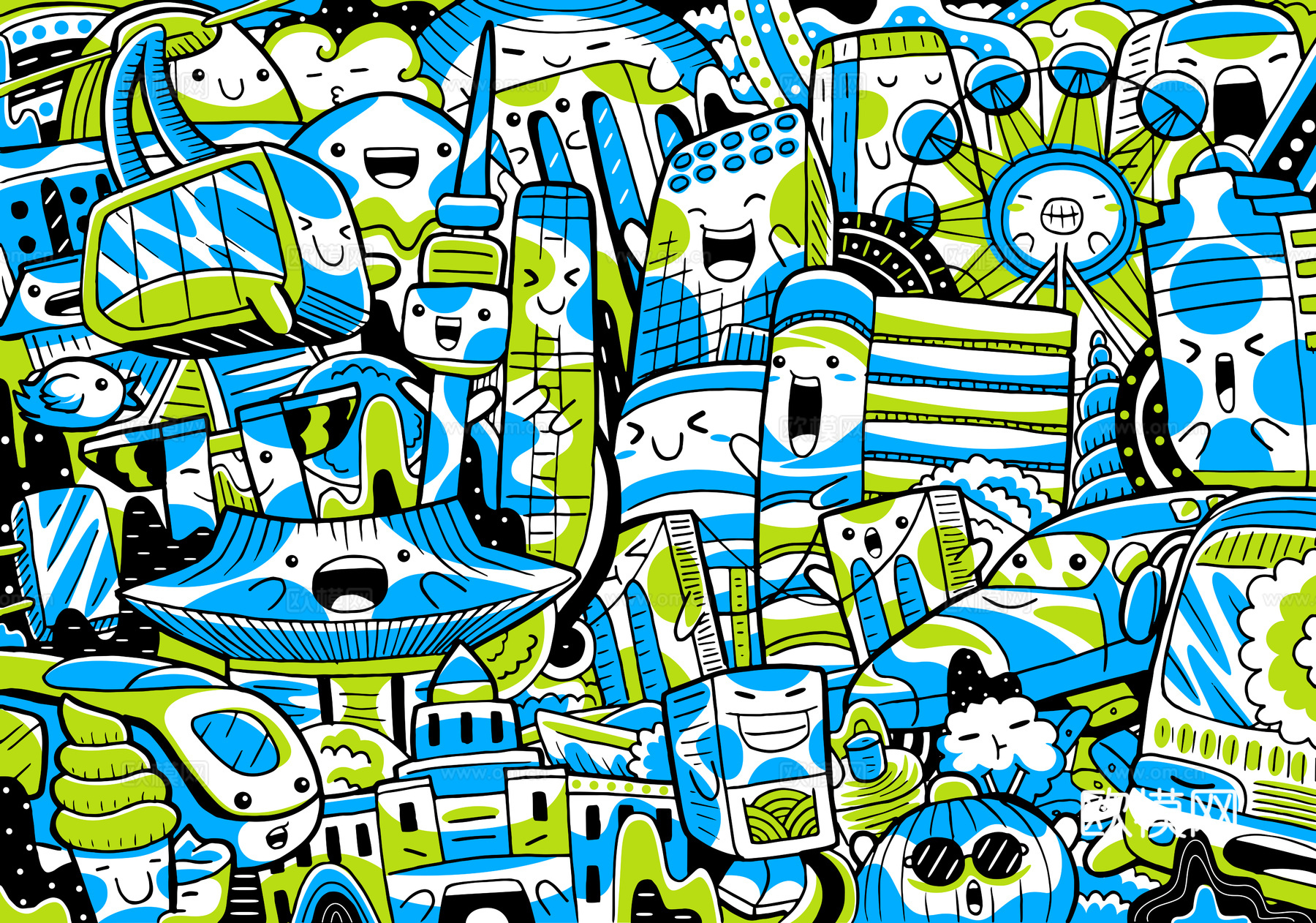 创意可爱卡通涂鸦插画156