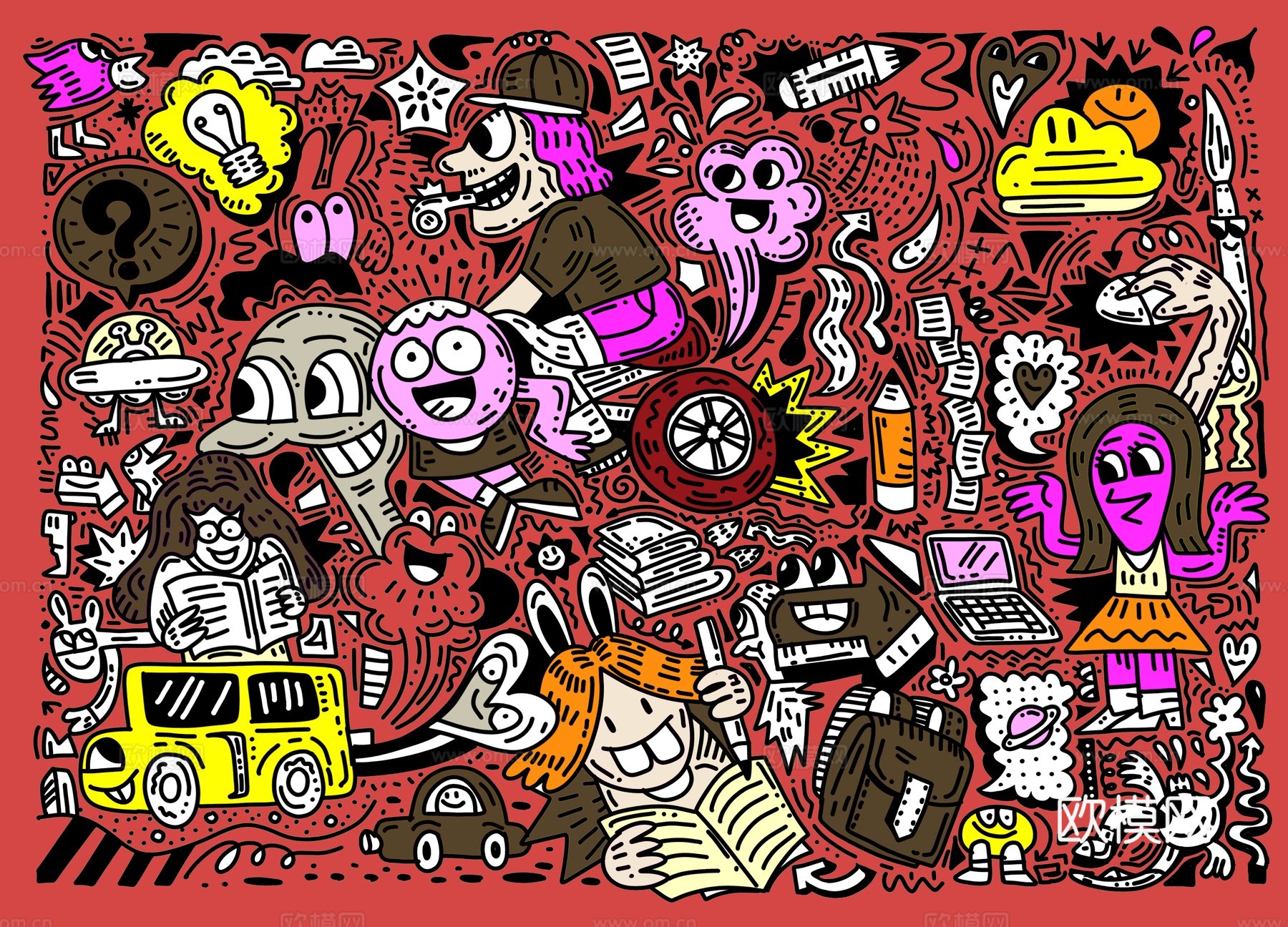 创意可爱卡通涂鸦插画181