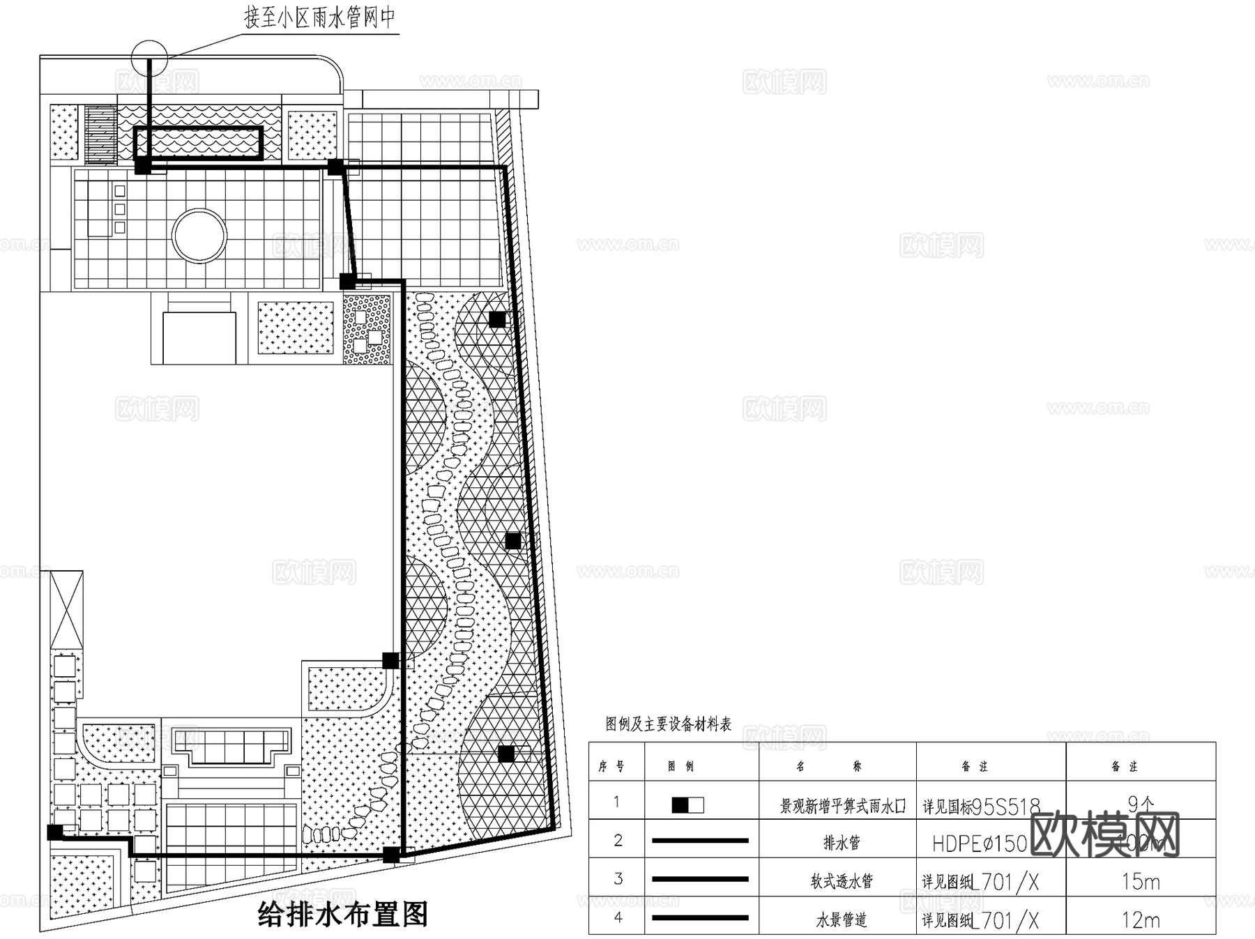 新中式别墅花园私家庭院景观CAD施工图cad施工图