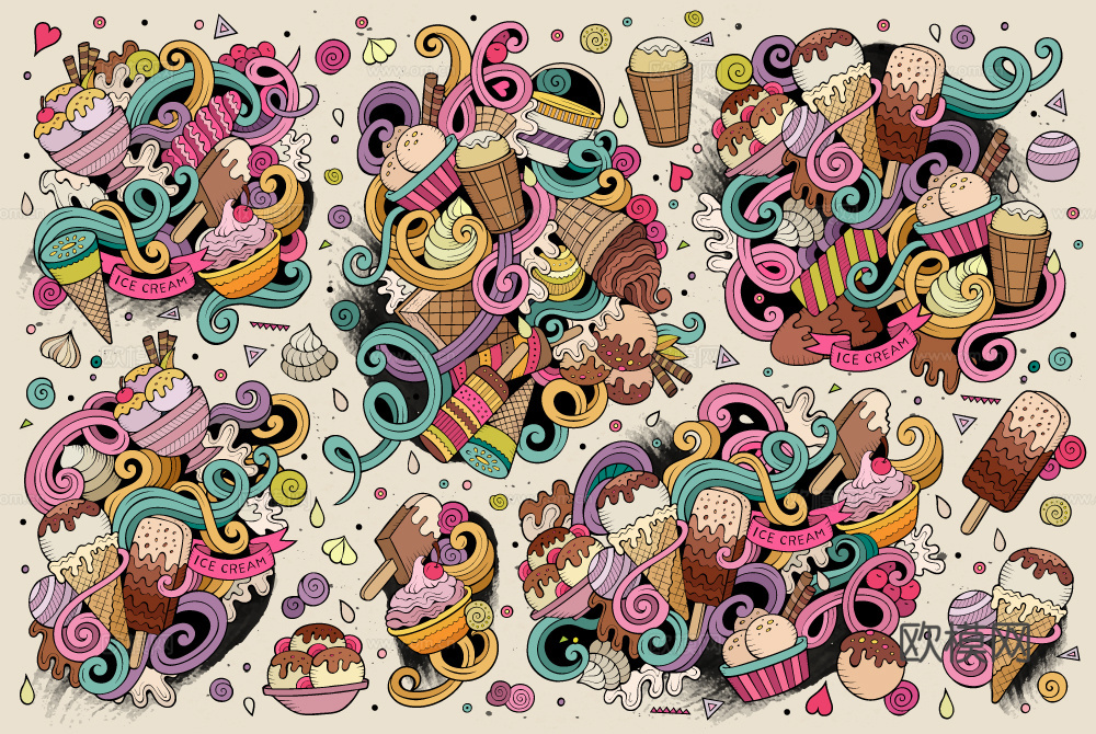 潮流缠绕涂鸦插画25