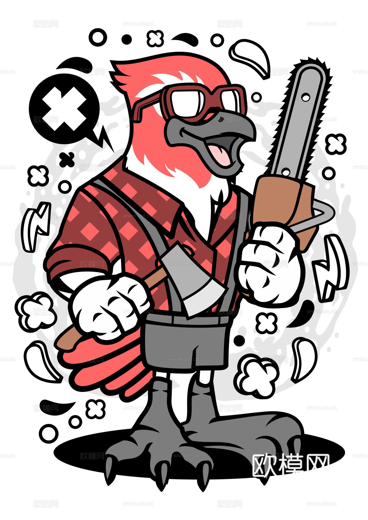 创意卡通潮流涂鸦插画印花25