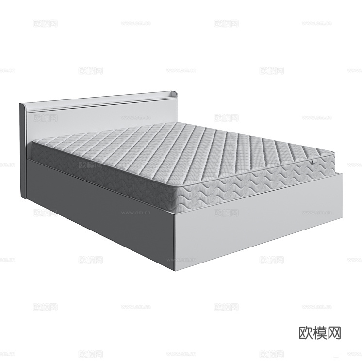 Raiton 双人床 床垫3d模型下载（渲染图2）