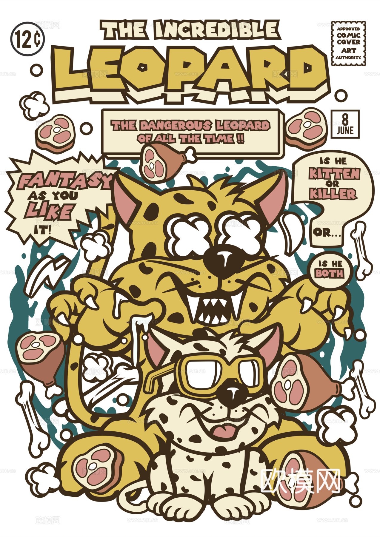 创意卡通潮流涂鸦插画印花201下载