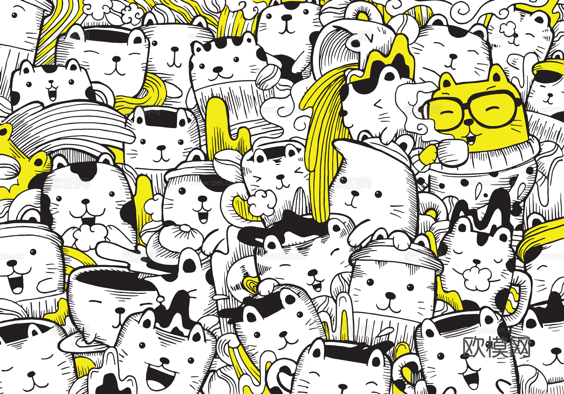 创意可爱卡通涂鸦插画143下载