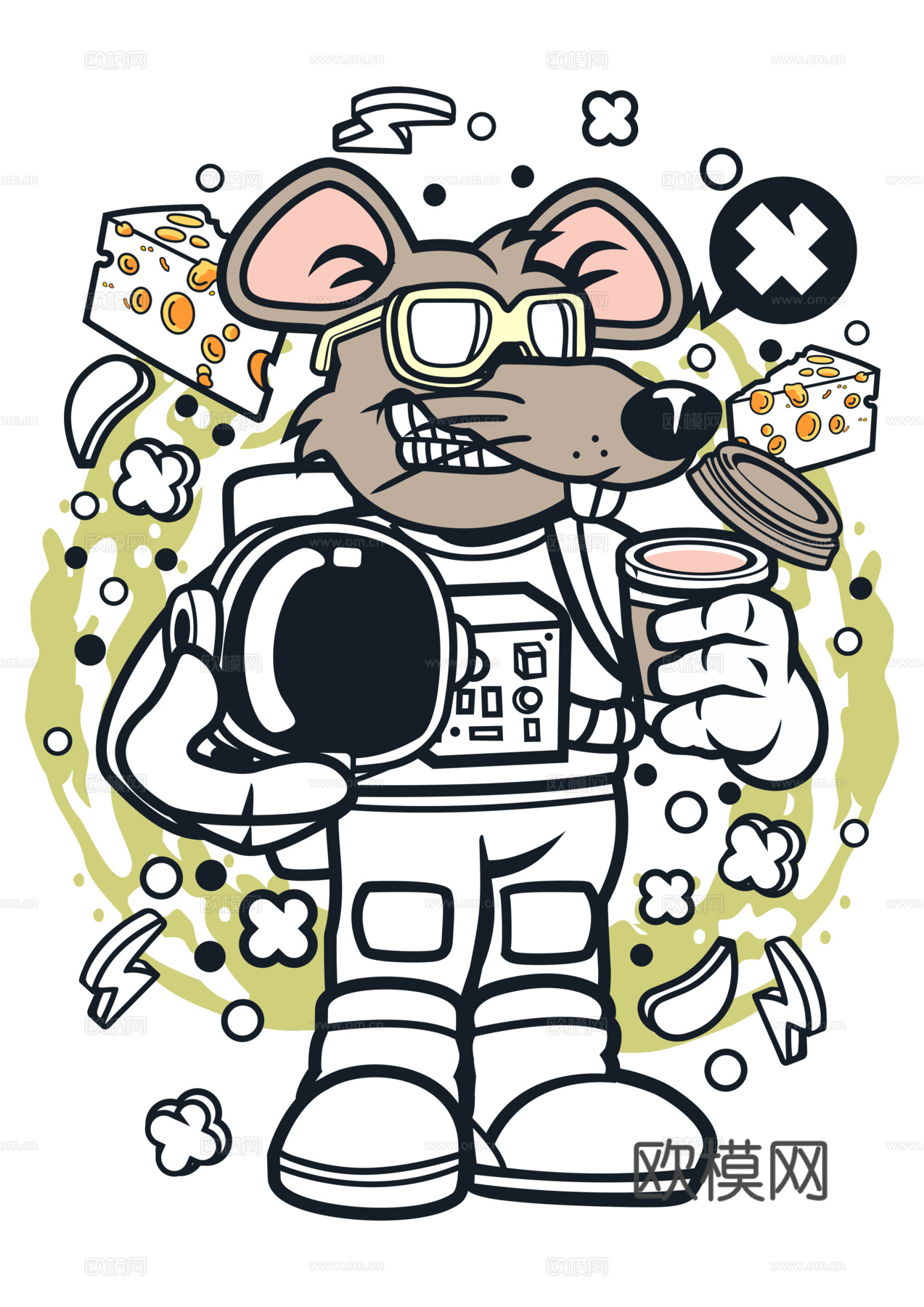 创意卡通潮流涂鸦插画印花145下载