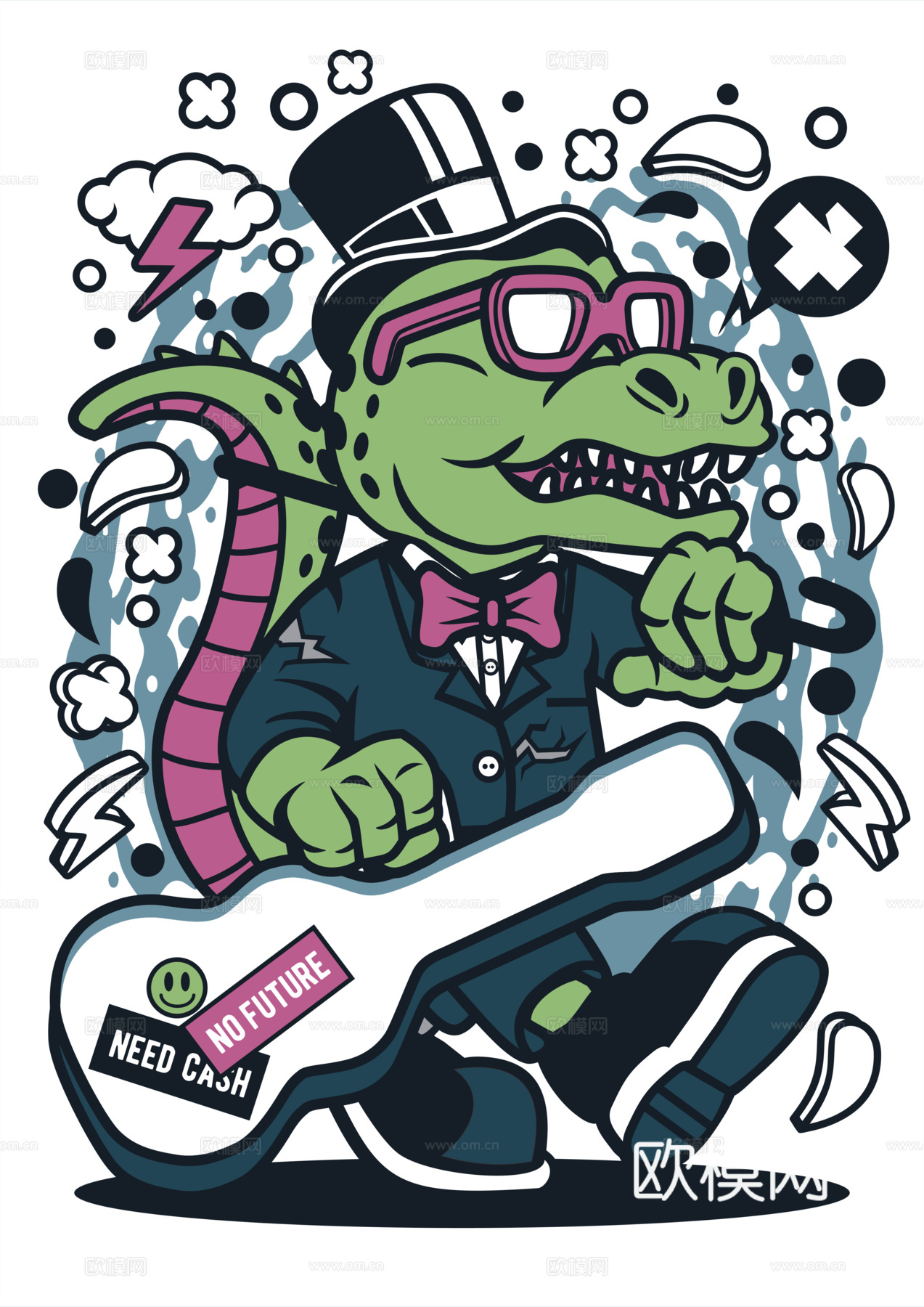 创意卡通潮流涂鸦插画印花205