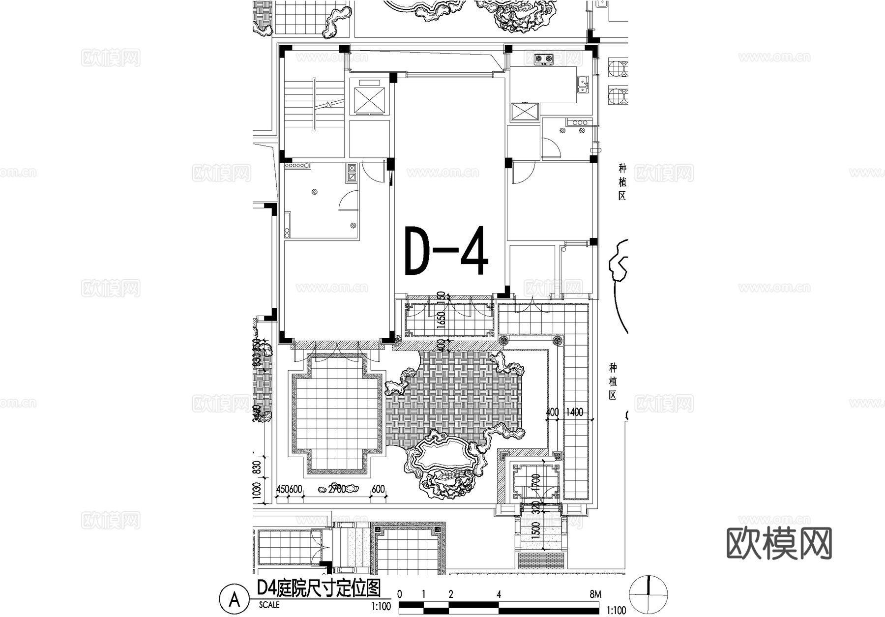 新中式别墅庭院景观平面图CAD施工图cad施工图