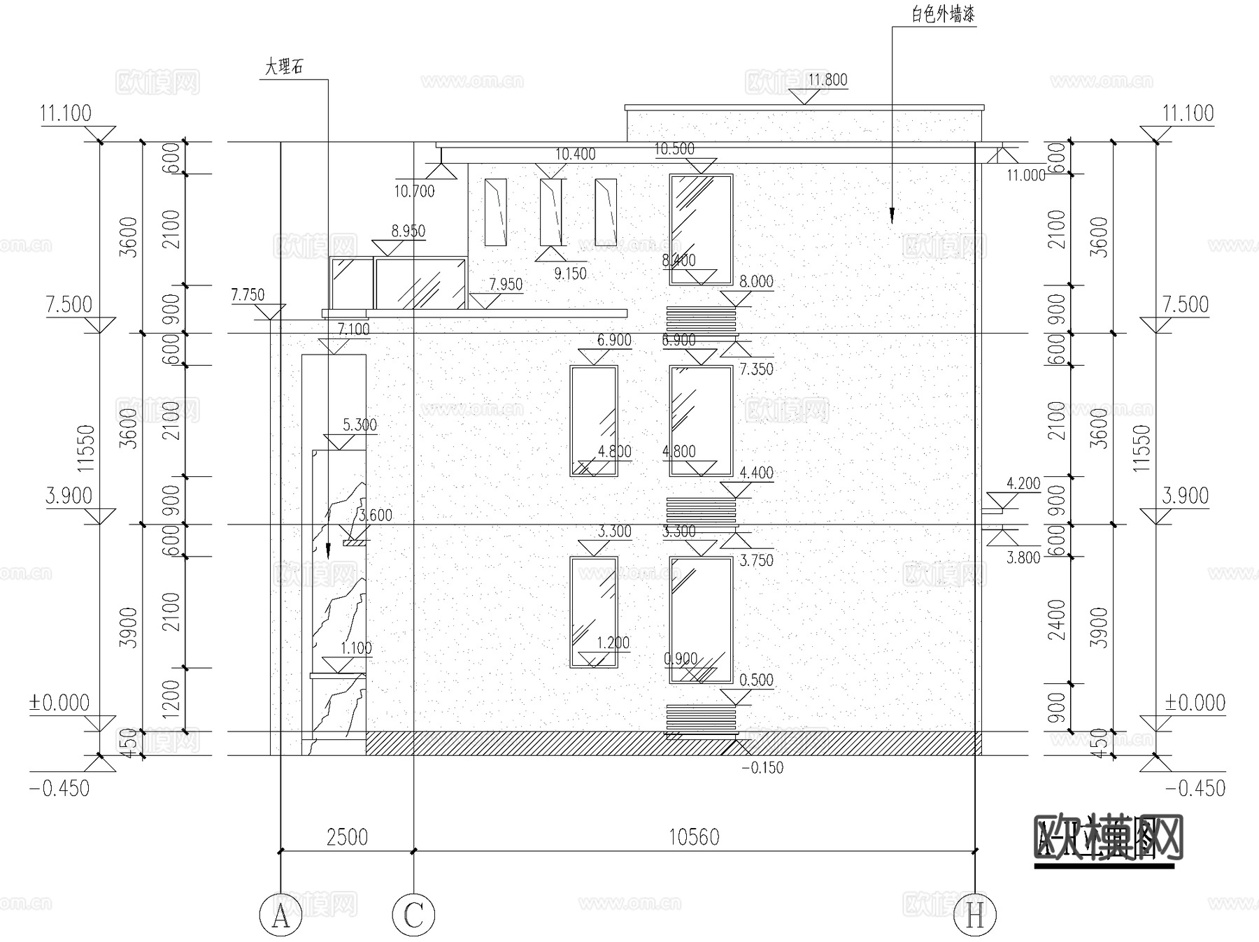 现代三层独栋别墅乡村农村自建房住宅建筑CAD施工图cad施工图