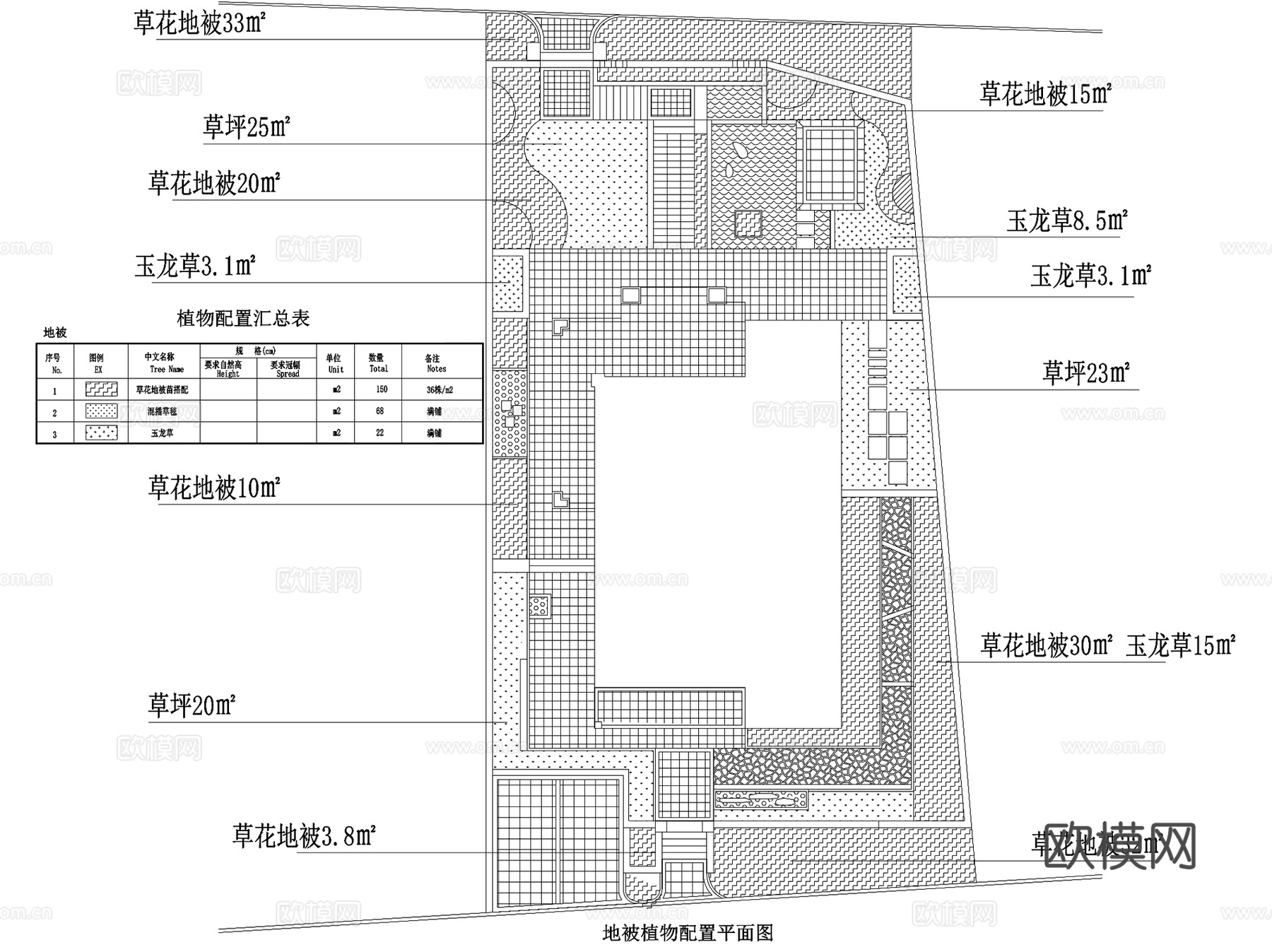 住宅楼入户口花园庭院景观CAD施工图cad施工图