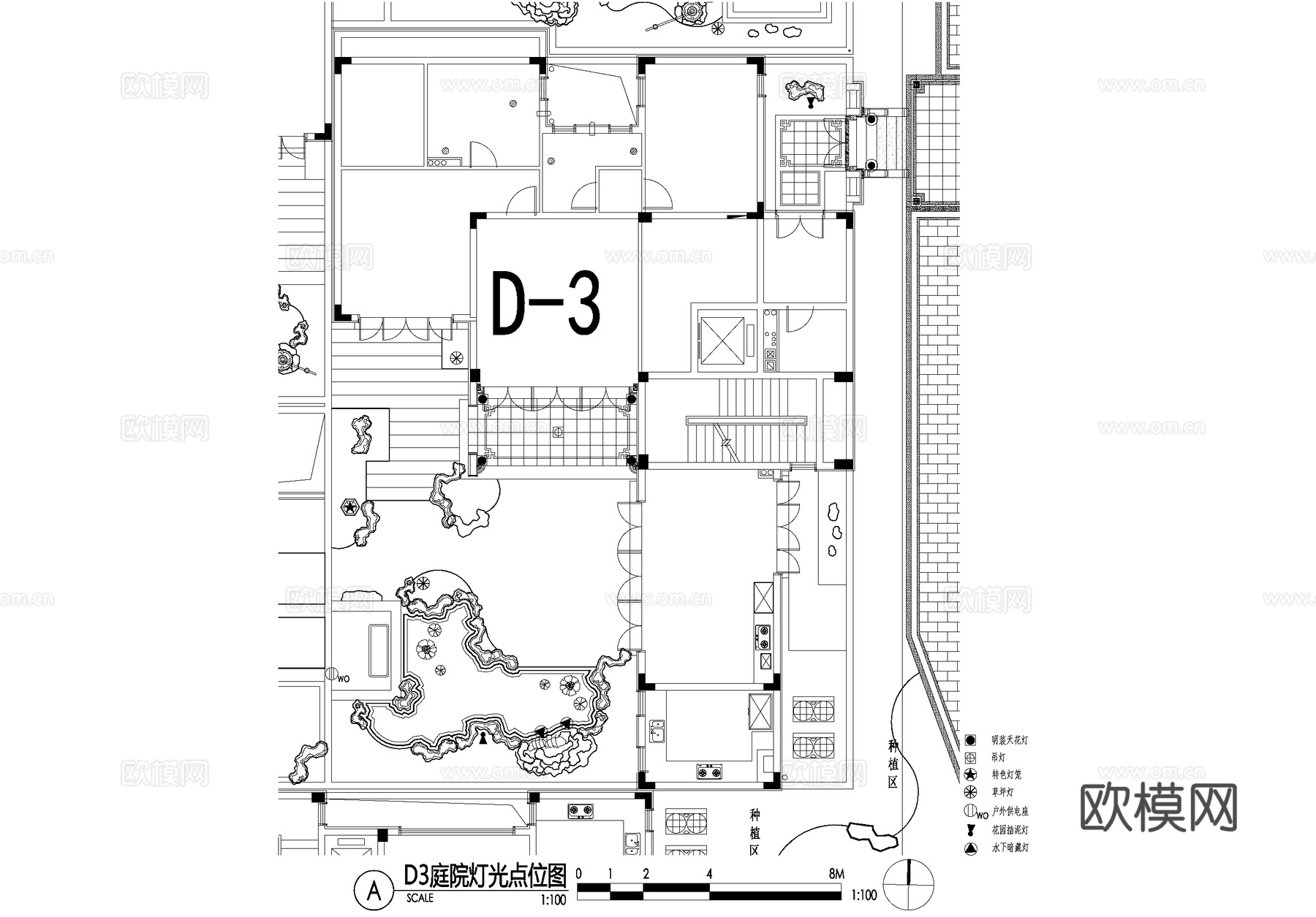 新中式别墅庭院景观平面图CAD施工图cad施工图