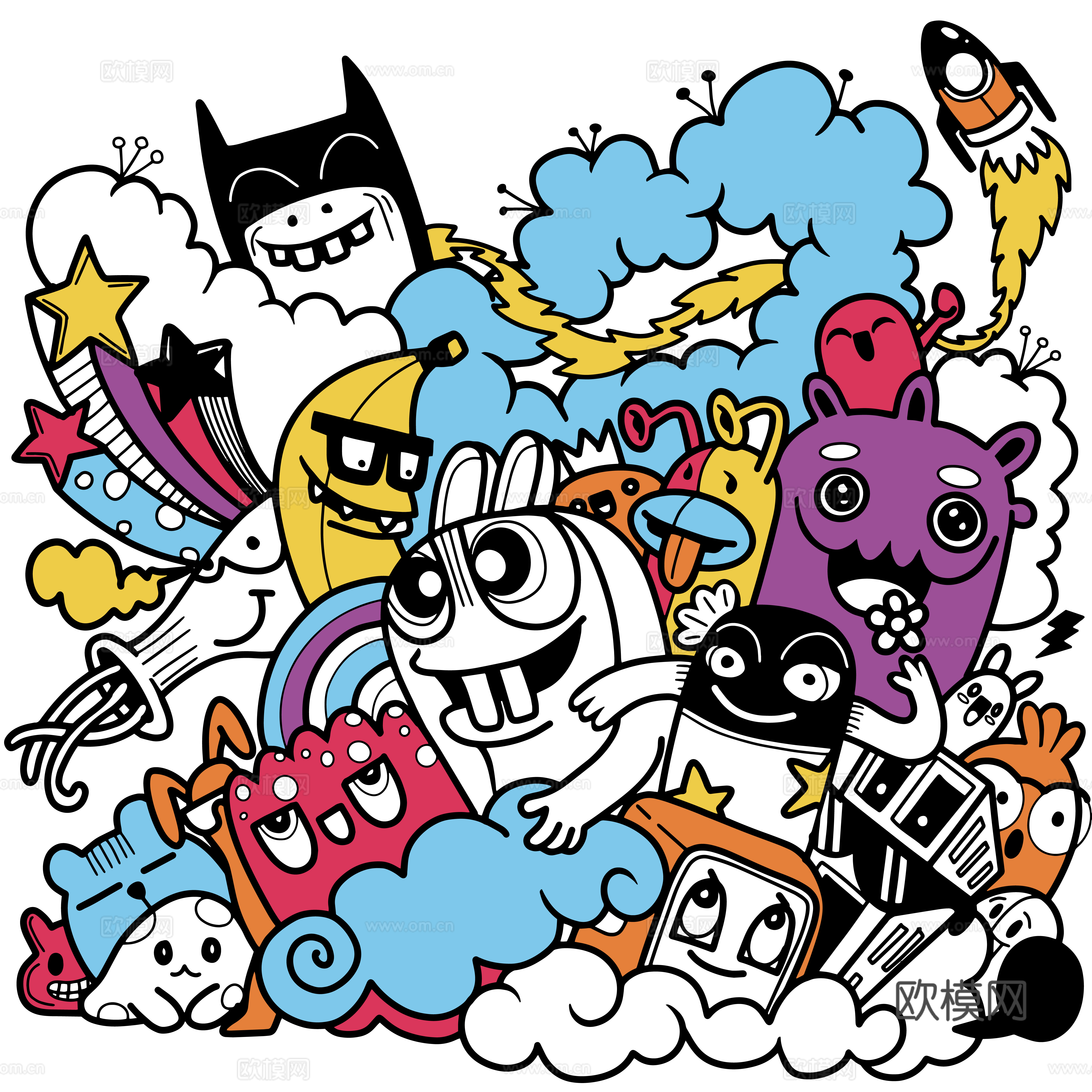 创意可爱卡通涂鸦插画188