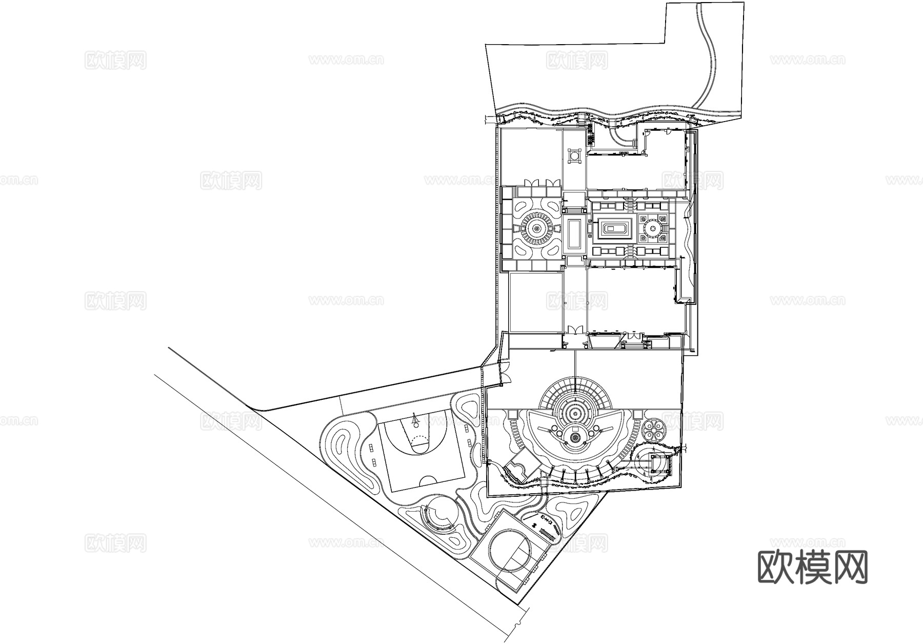 别墅庭院景观植物种植配置平面图CAD施工图cad施工图