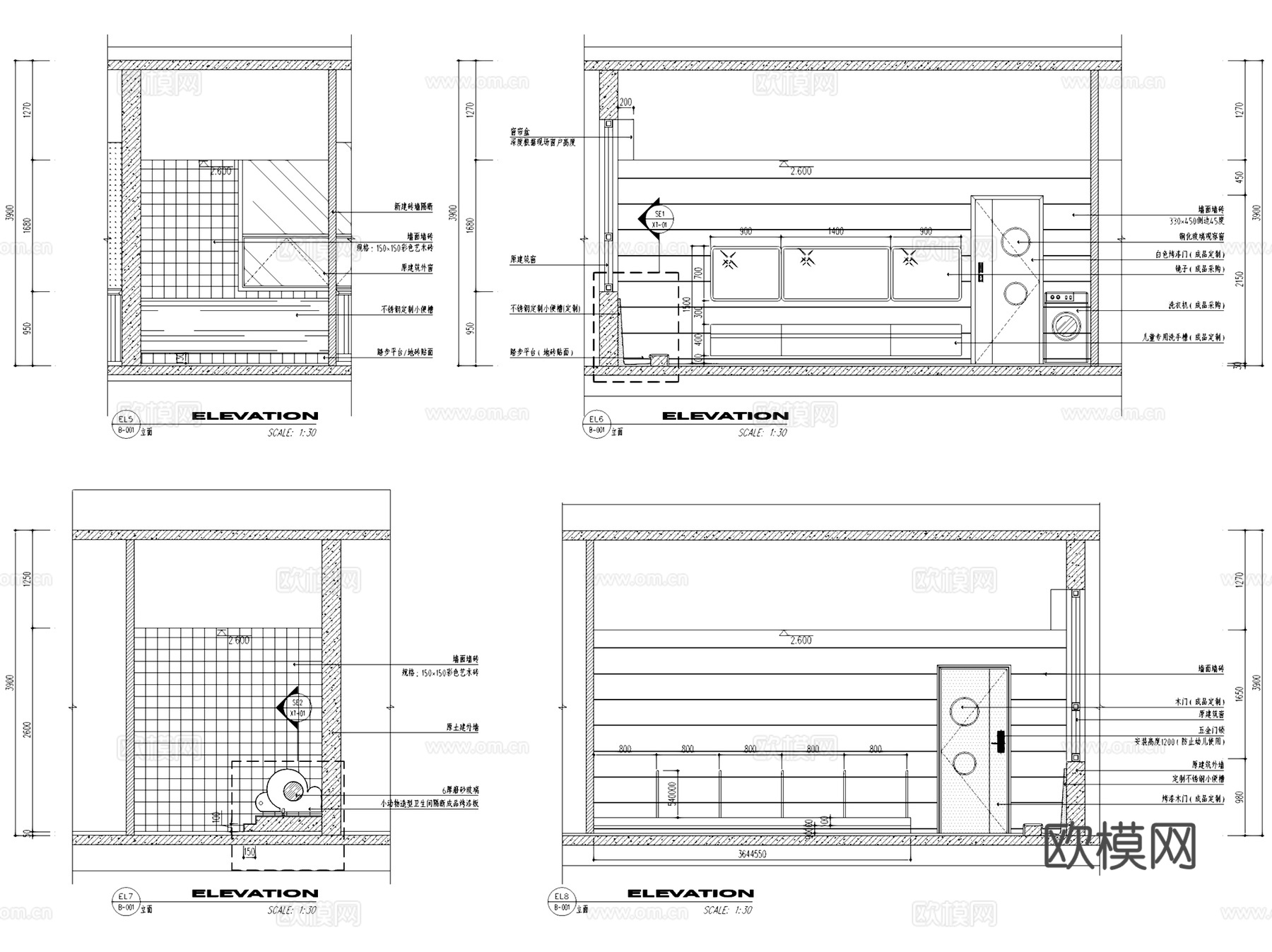 吴江山湖花园少儿艺术活动中心室内装饰CAD施工图整套cad施工图
