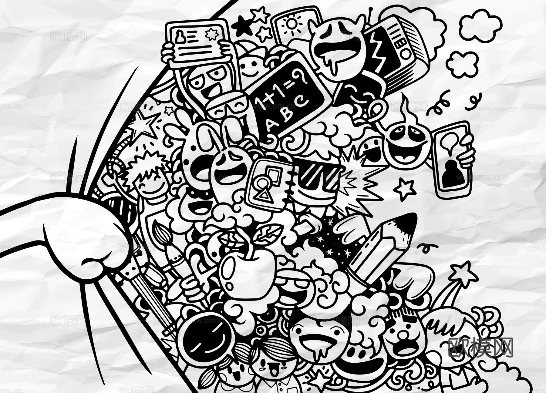 创意可爱卡通涂鸦插画168下载