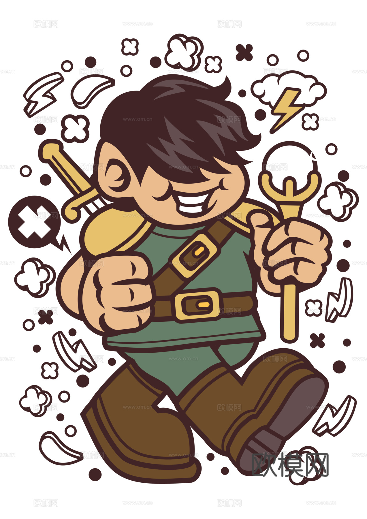 创意卡通潮流涂鸦插画印花99