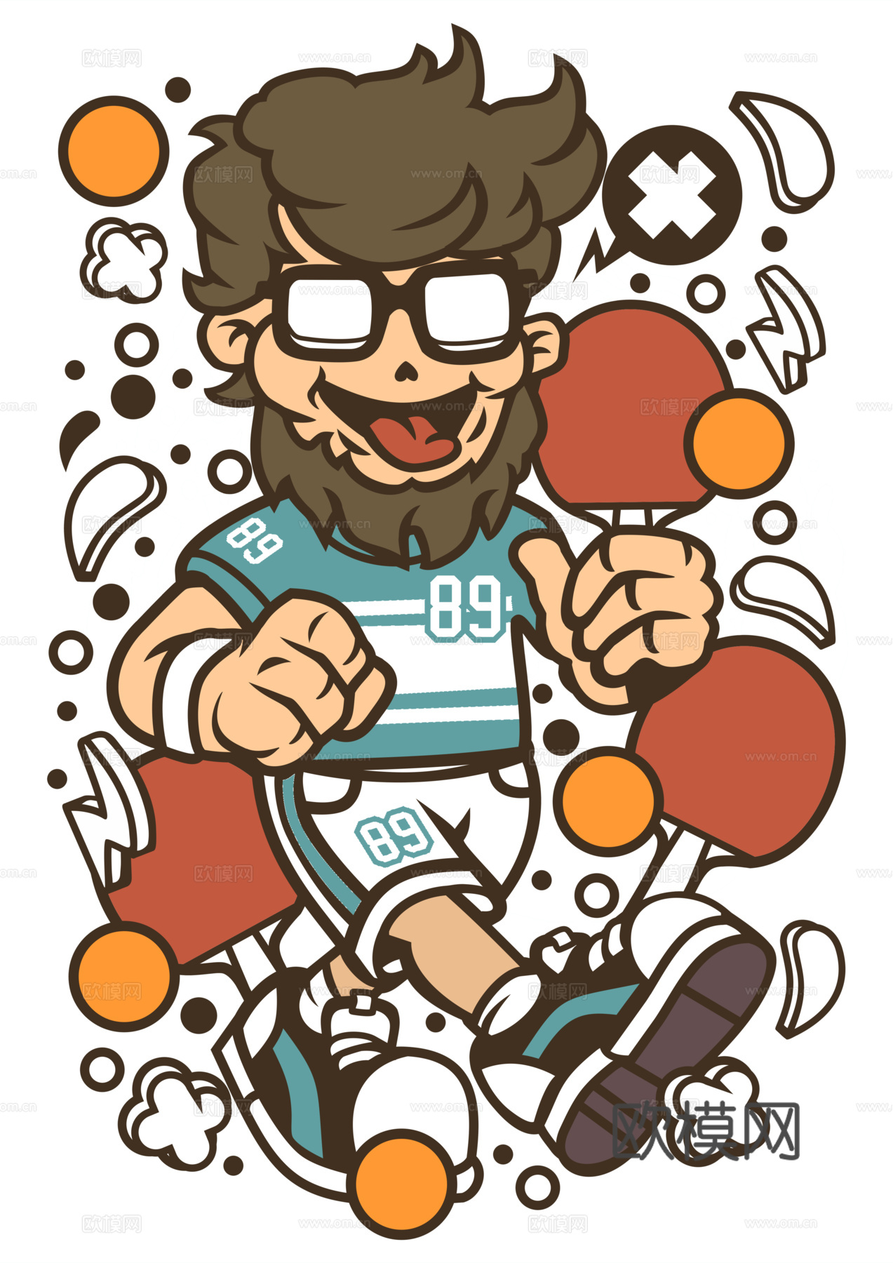 创意卡通潮流涂鸦插画印花88