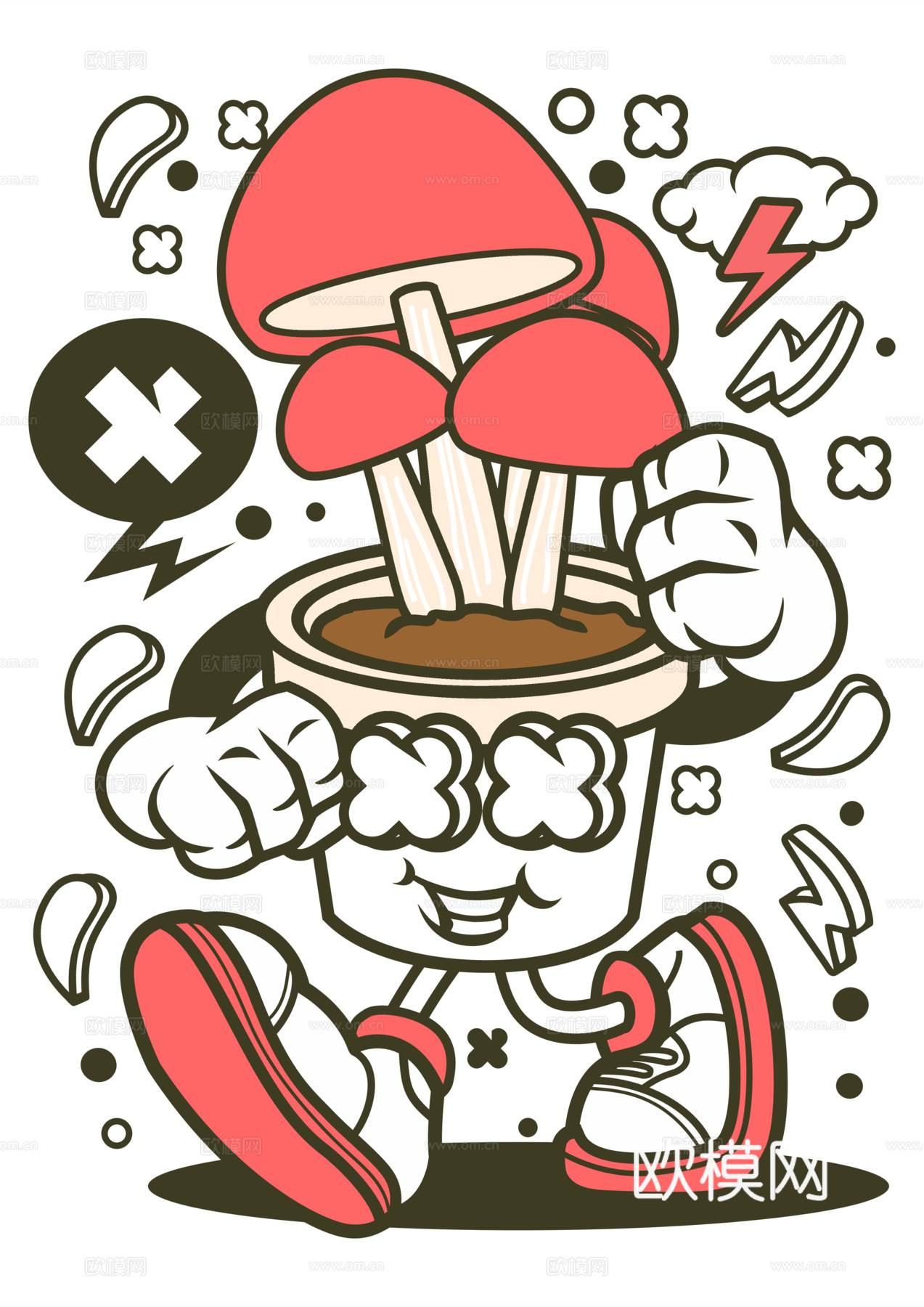 创意卡通潮流涂鸦插画印花116下载