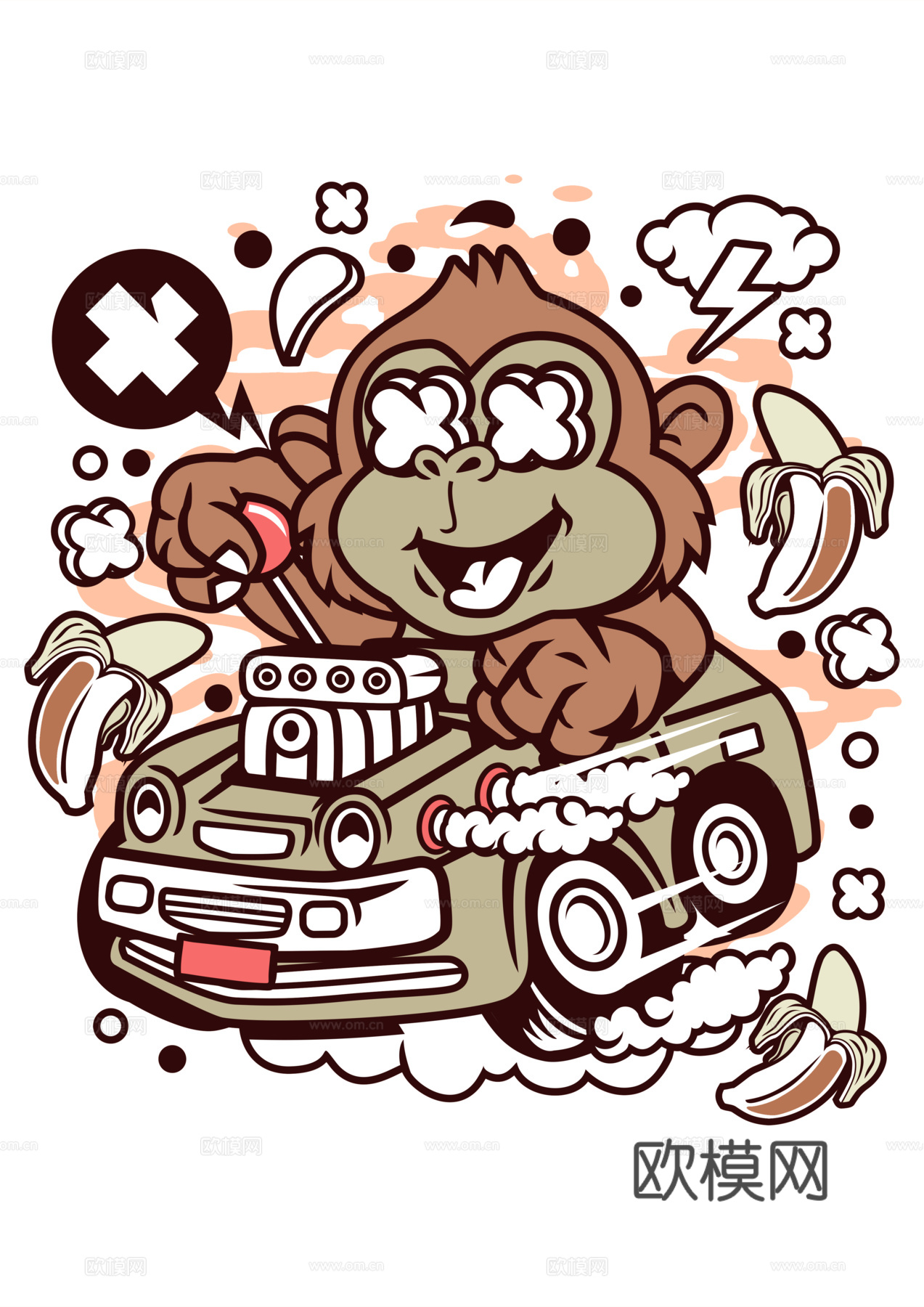 创意卡通潮流涂鸦插画印花112下载