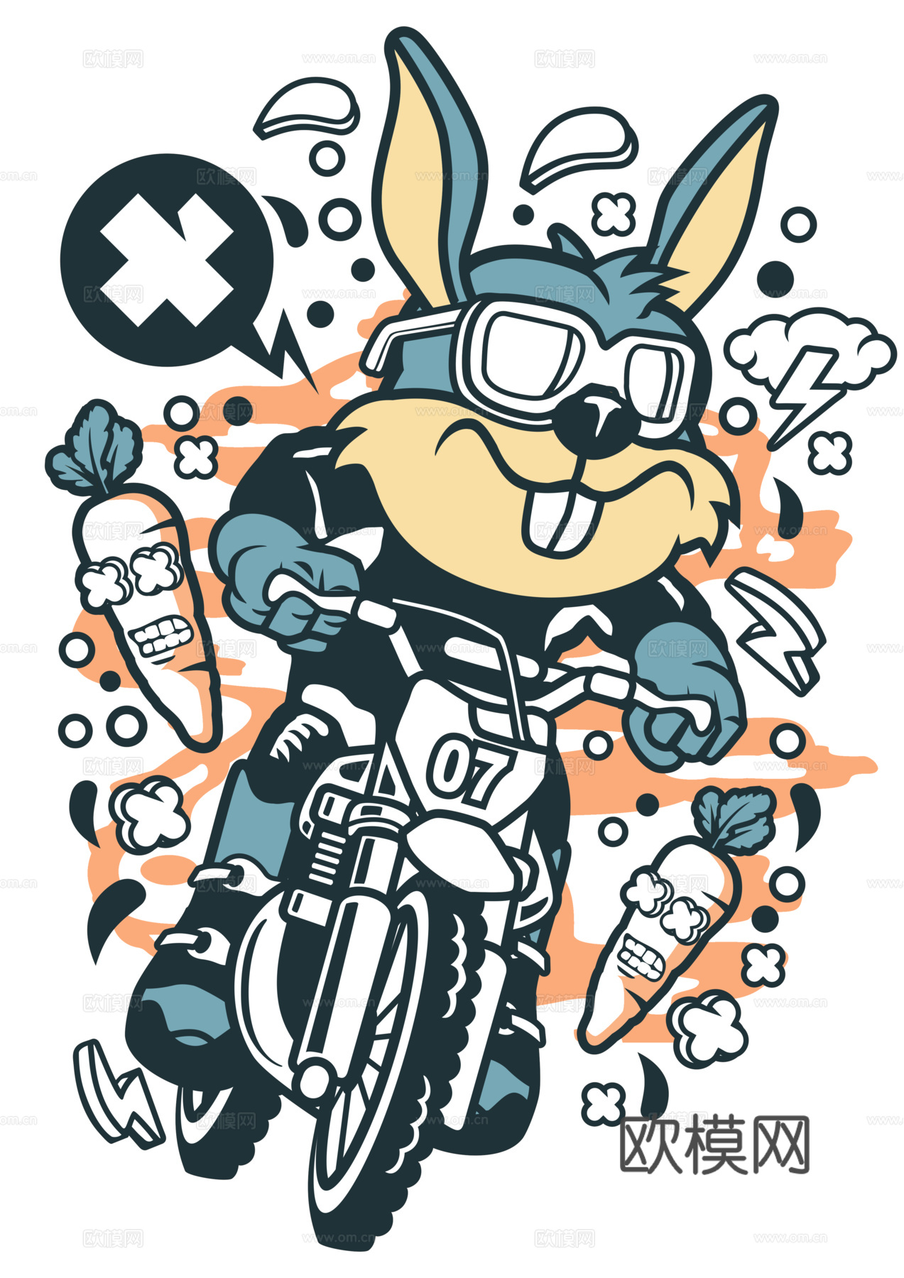 创意卡通潮流涂鸦插画印花137