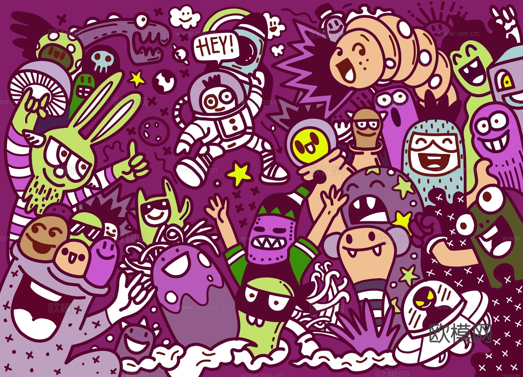 创意可爱卡通涂鸦插画192