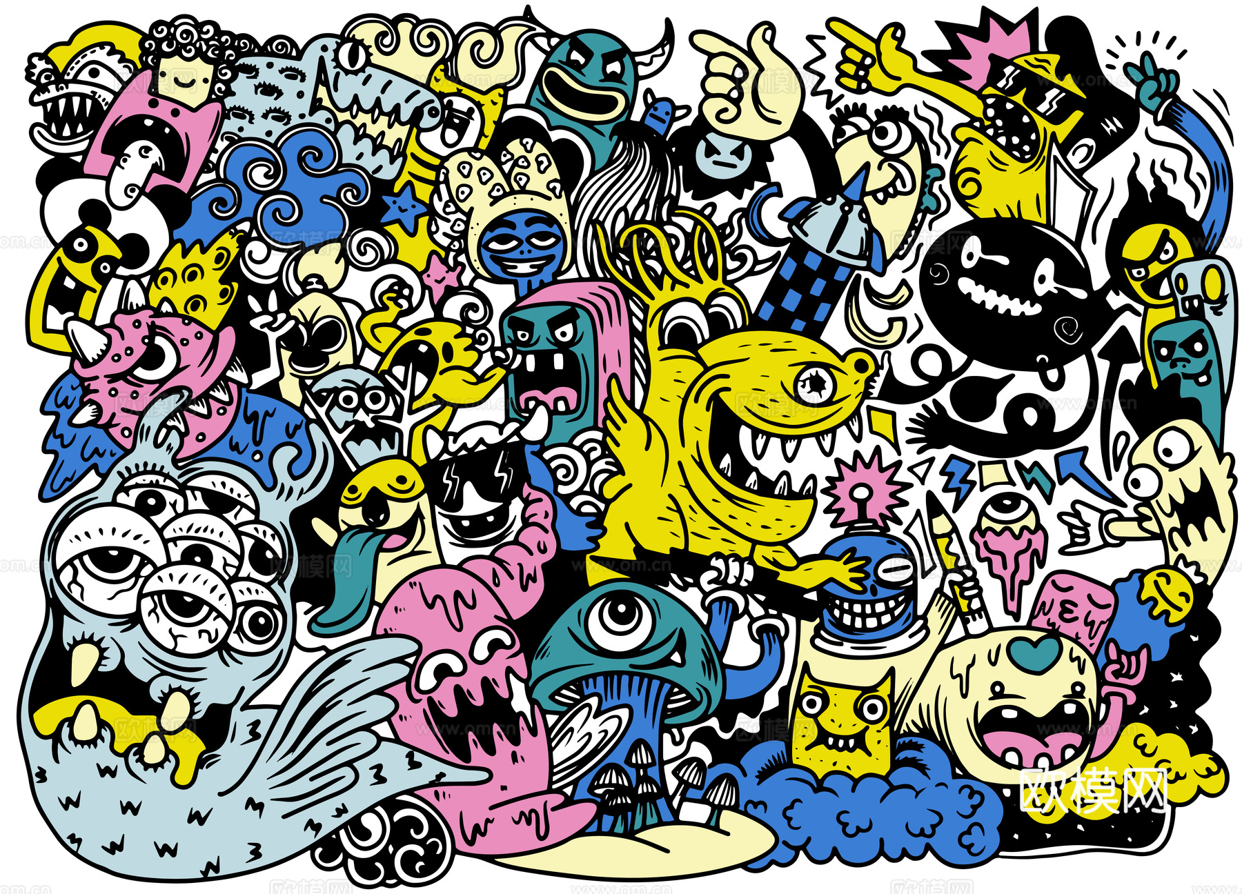 创意可爱卡通涂鸦插画101