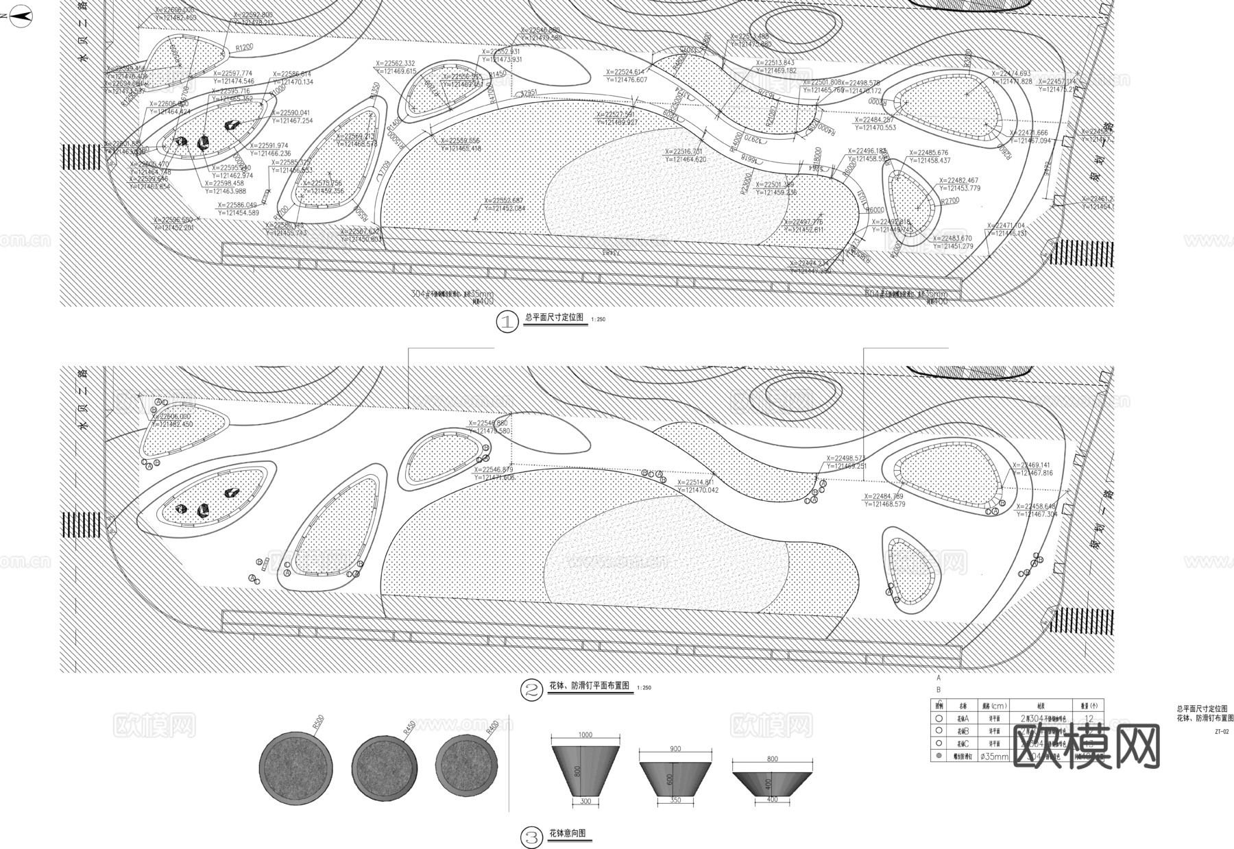 带状公园景观施工图CADcad施工图