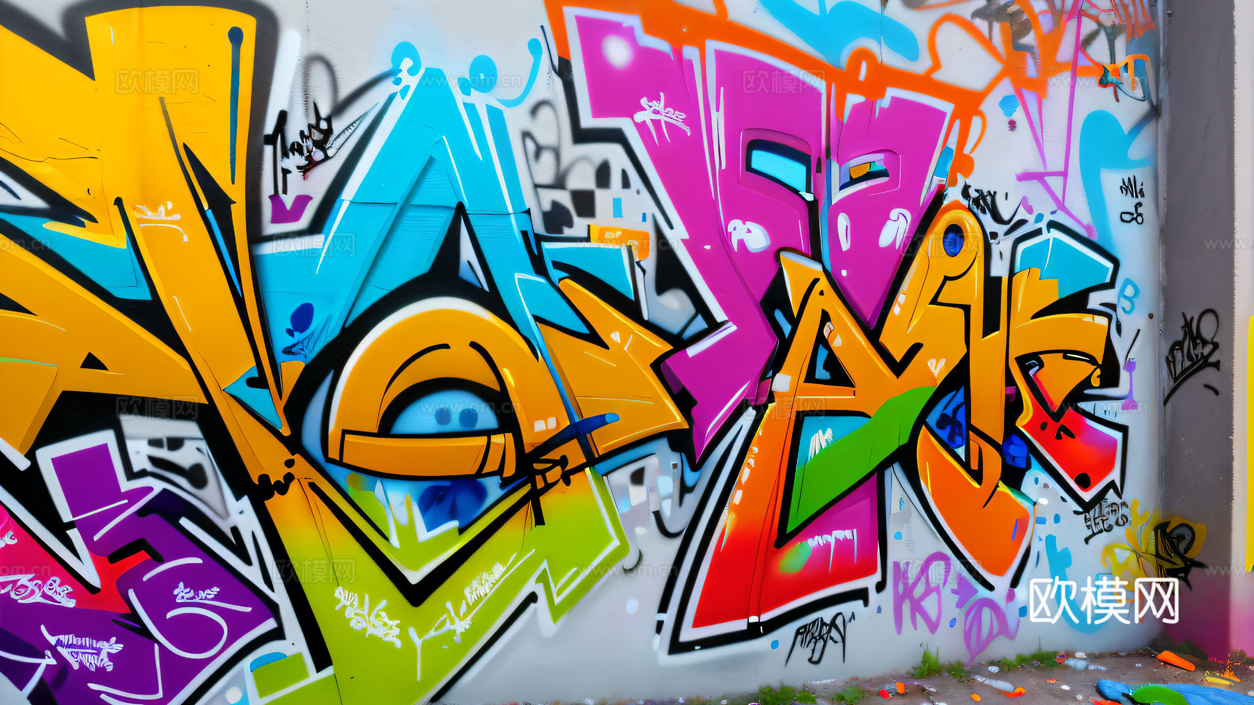 街头涂鸦绘画喷漆墙绘134下载